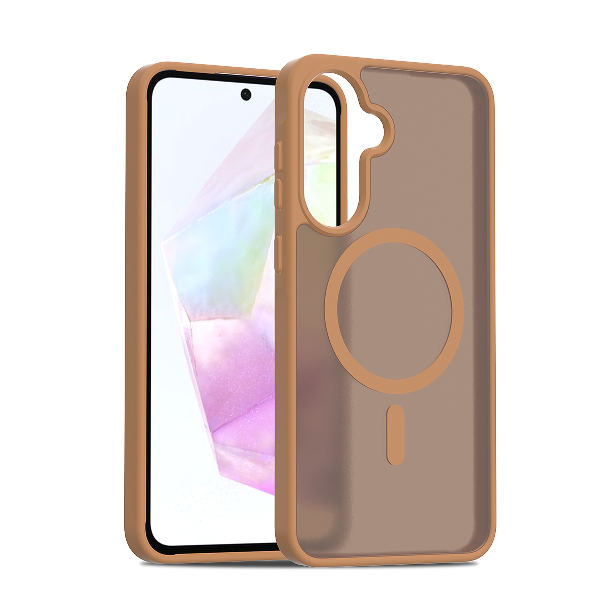SendaFit Matte Skin-Feel Two-in-One MagSafe Case for Galaxy A36 (A56) - Coffee Brown