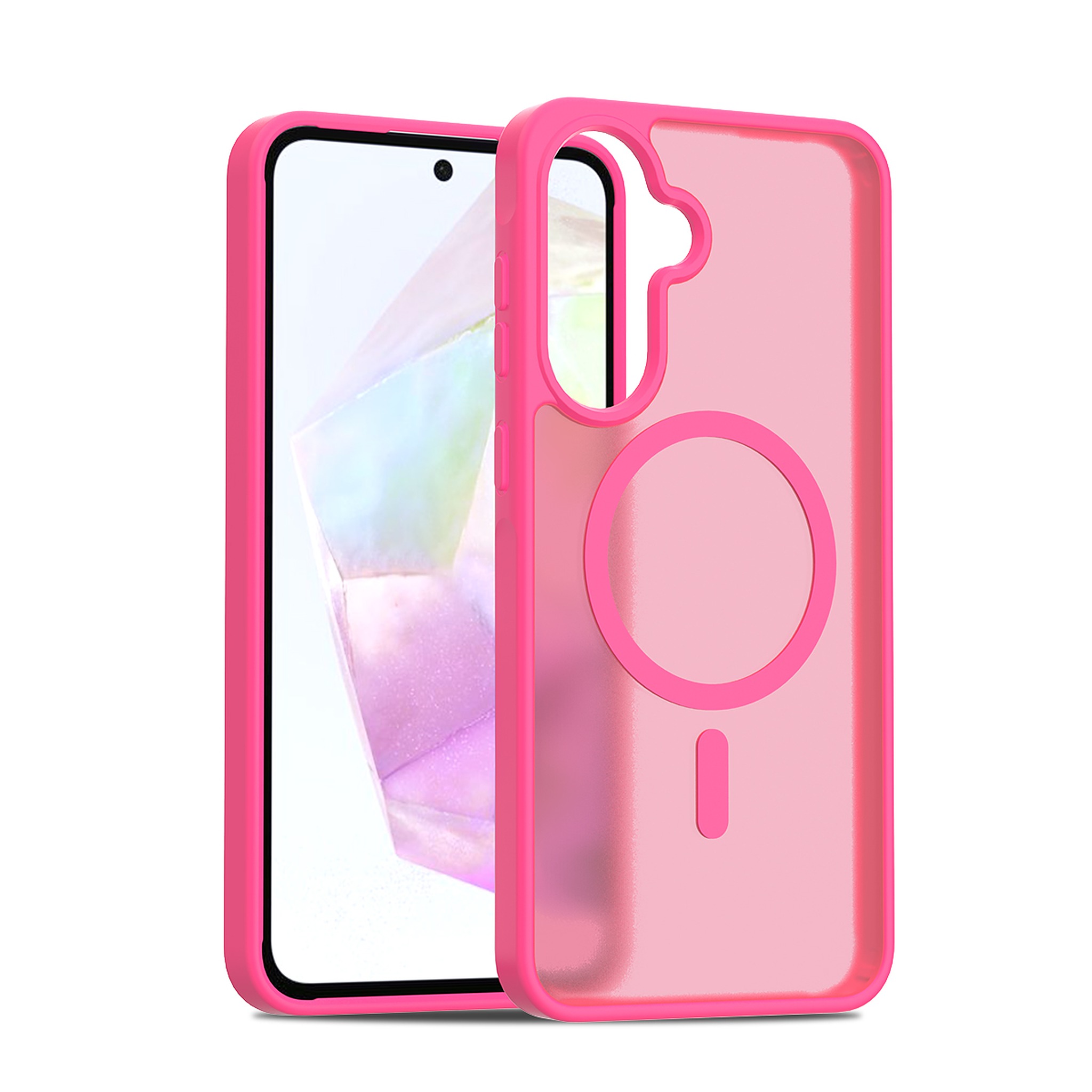 SendaFit Matte Skin-Feel Two-in-One MagSafe Case for Galaxy A36 (A56) - Rose Red
