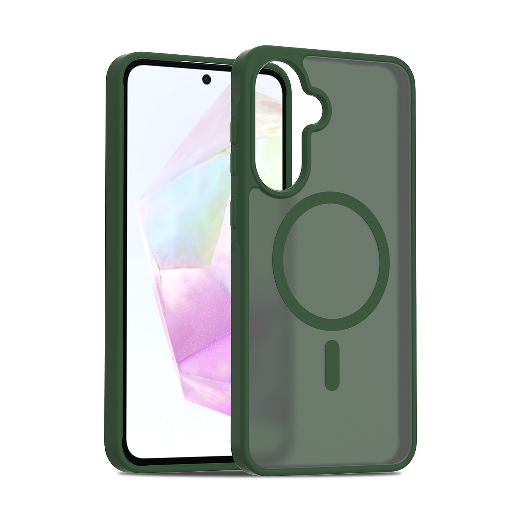 SendaFit Matte Skin-Feel Two-in-One MagSafe Case for Galaxy A36 (A56) - Dark Green