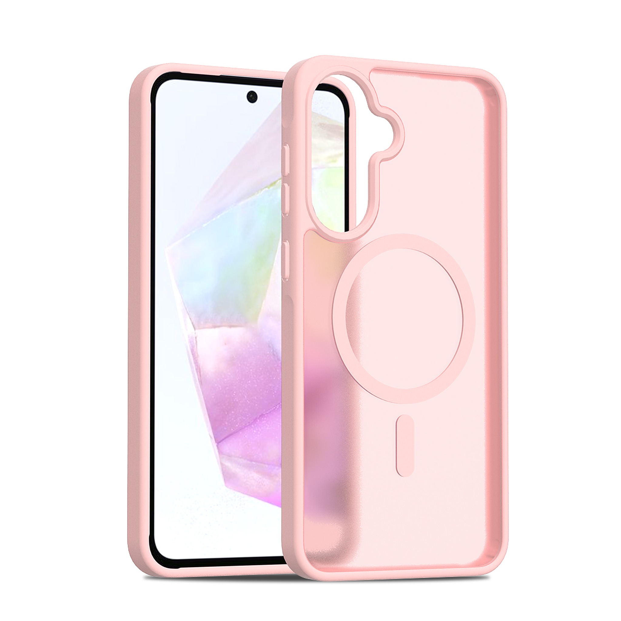 SendaFit Matte Skin-Feel Two-in-One MagSafe Case for Galaxy A36 (A56) - Light Pink