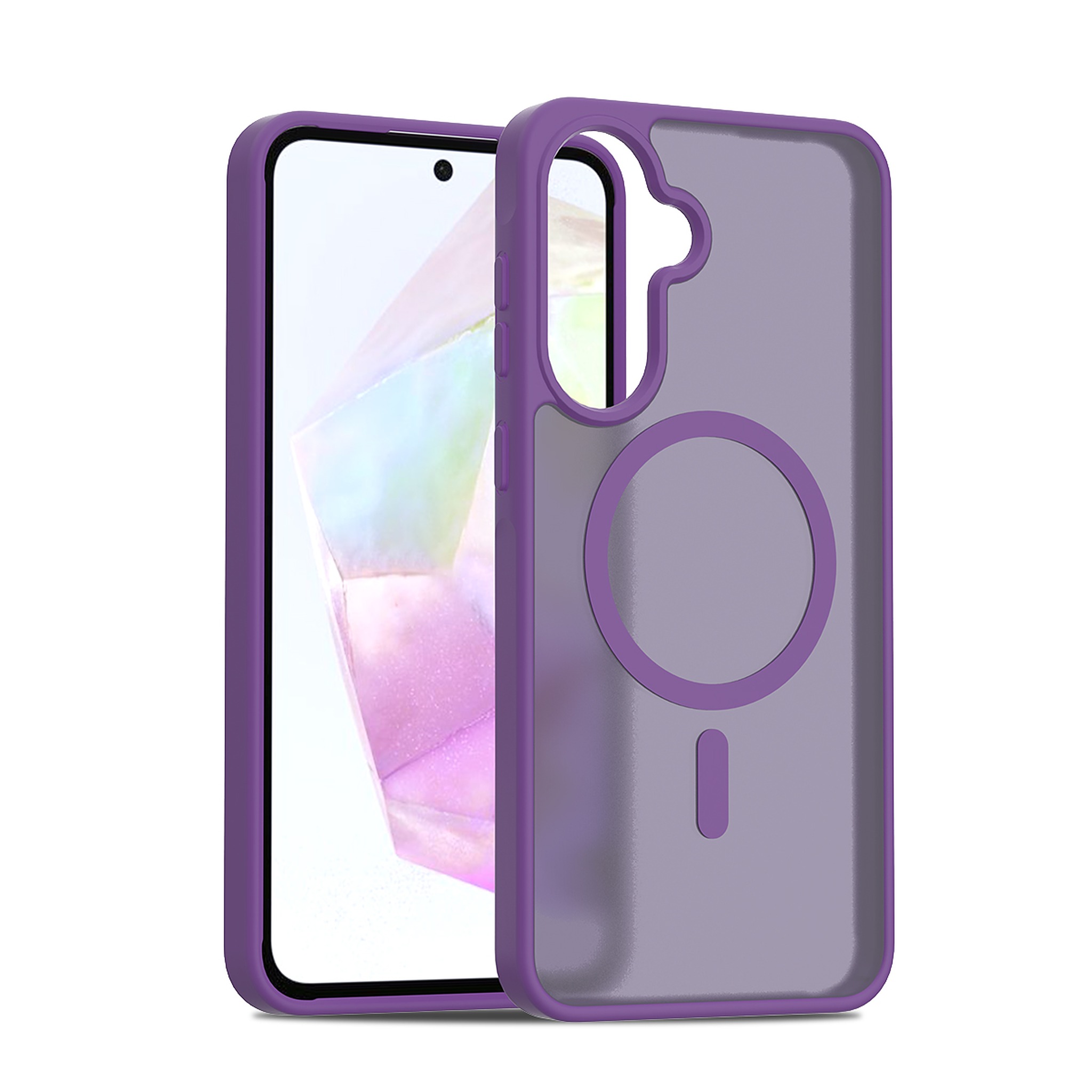SendaFit Matte Skin-Feel Two-in-One MagSafe Case for Galaxy A36 (A56) - Deep Purple