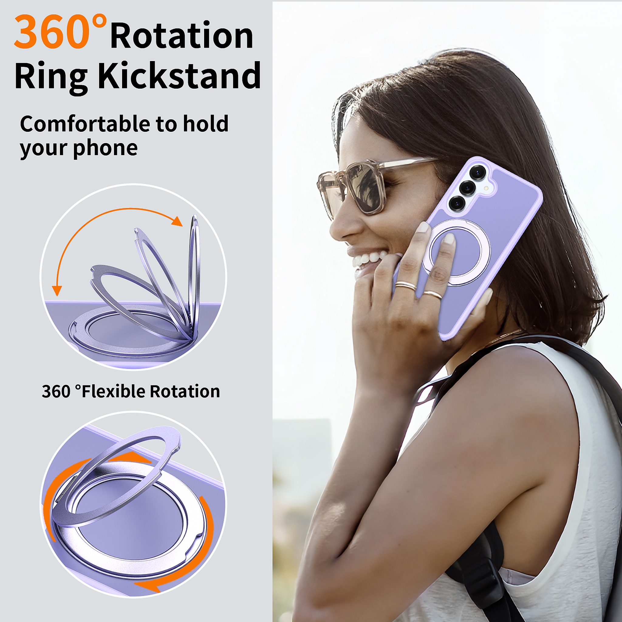 SendaFit Matte Skin-Feel 360° Stand Case for Galaxy S25 detail 1