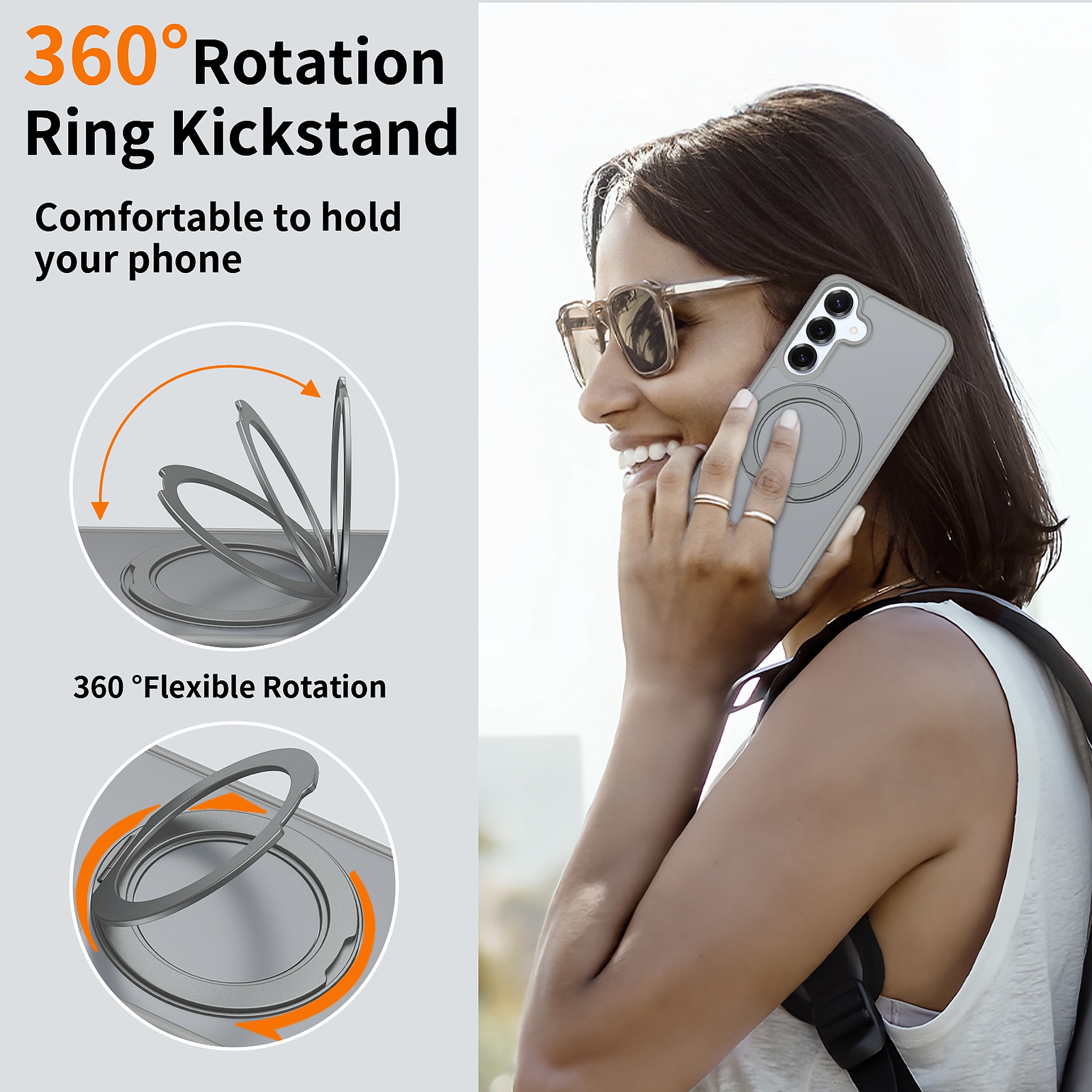 SendaFit Matte Skin-Feel 360° Stand Case for Galaxy S25 detail 11