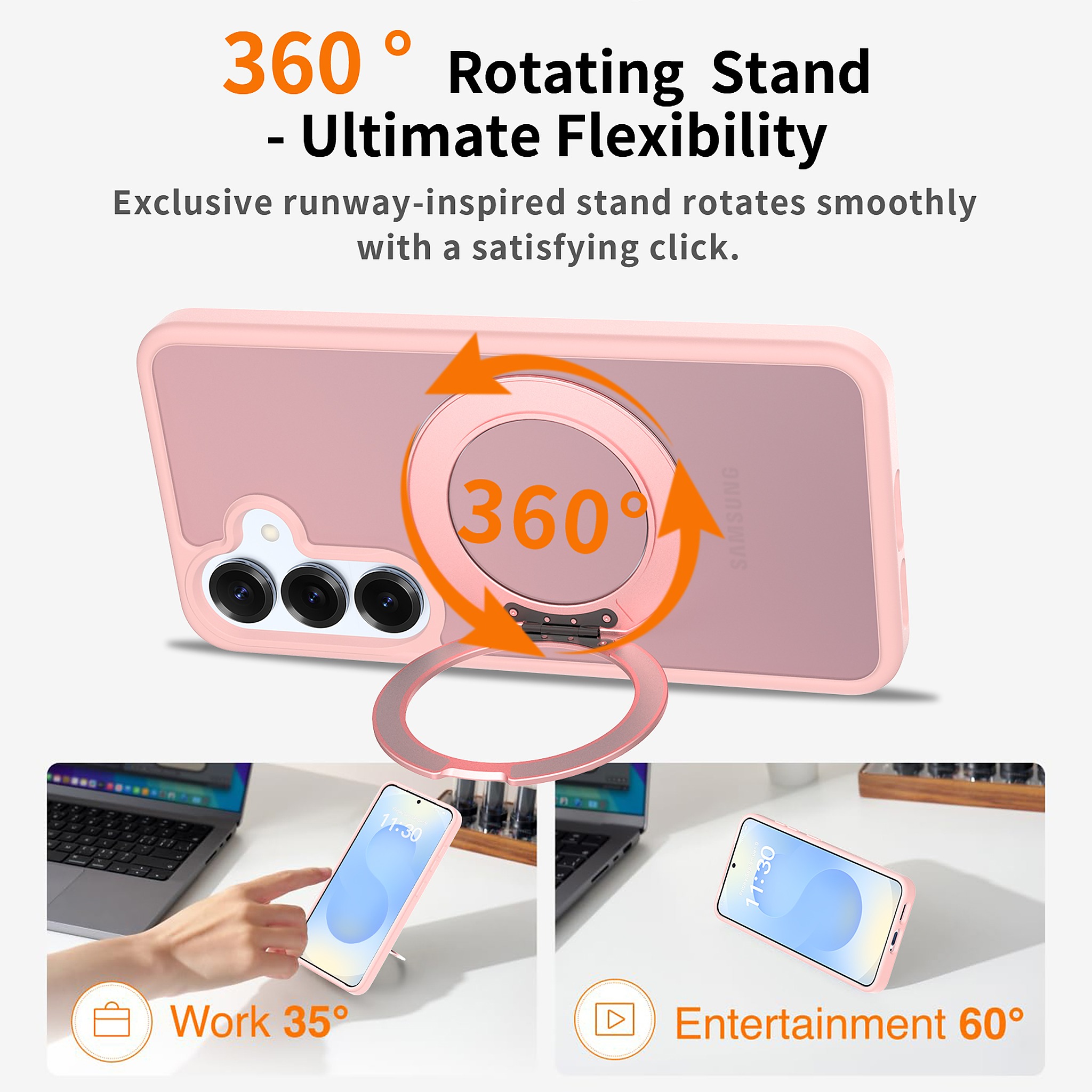 SendaFit Matte Skin-Feel 360° Stand Case for Galaxy S25 detail 17