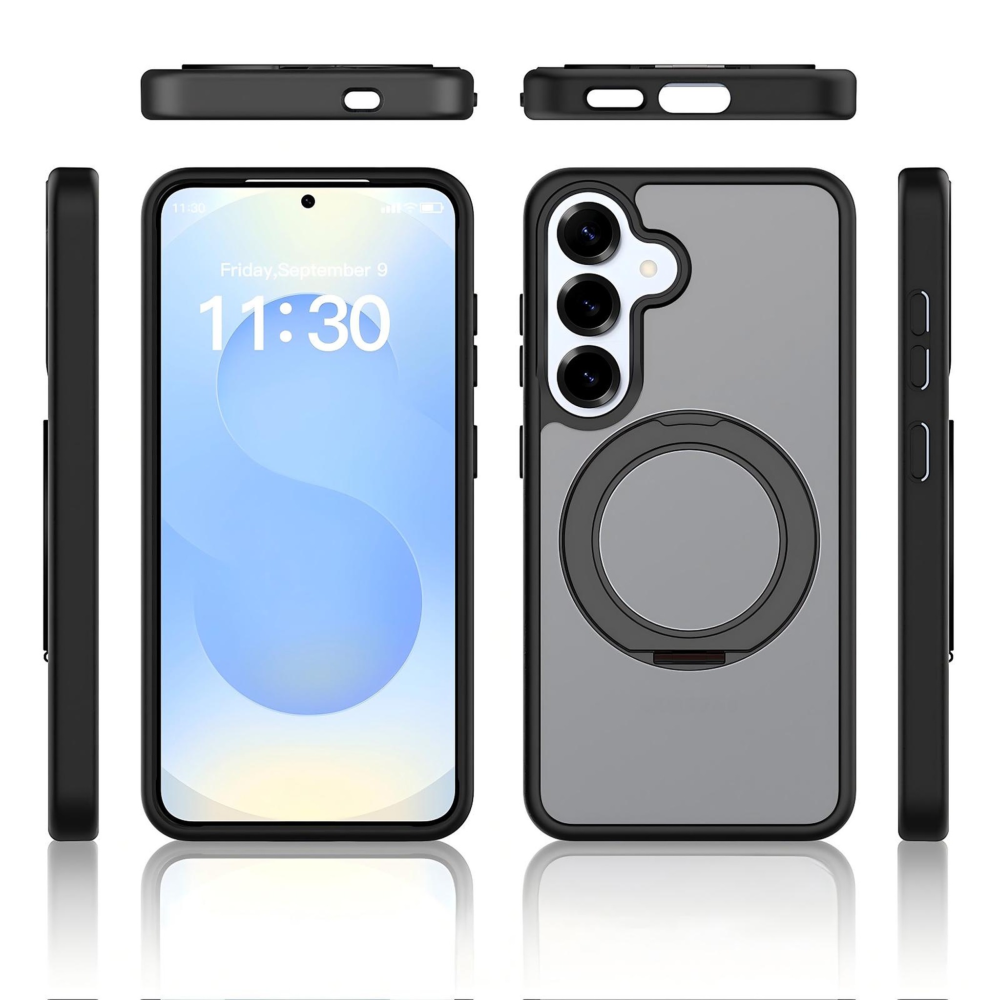SendaFit Matte Skin-Feel 360° Stand Case for Galaxy S25