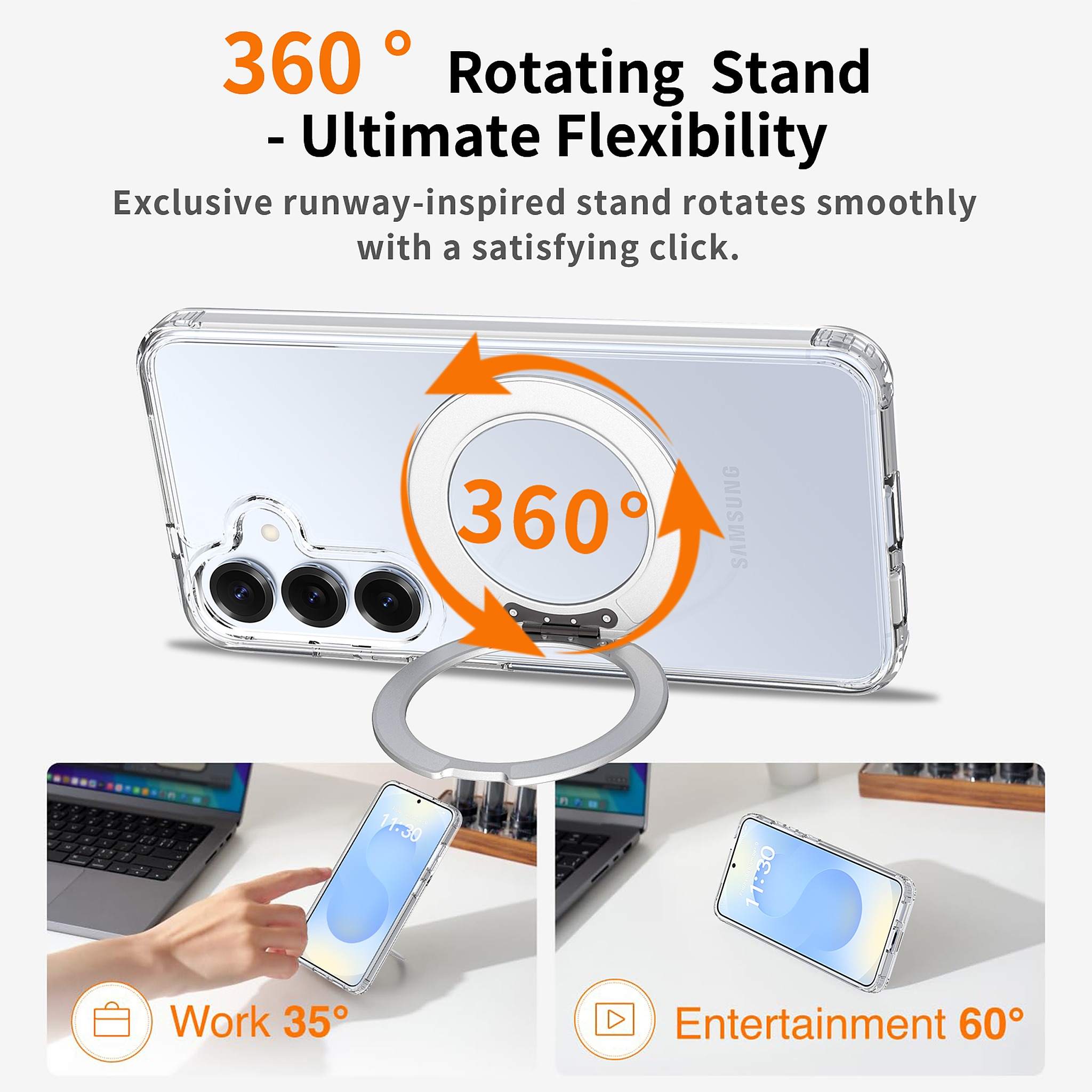 SendaFit Clear 360° Stand Case for Galaxy S25 detail 12