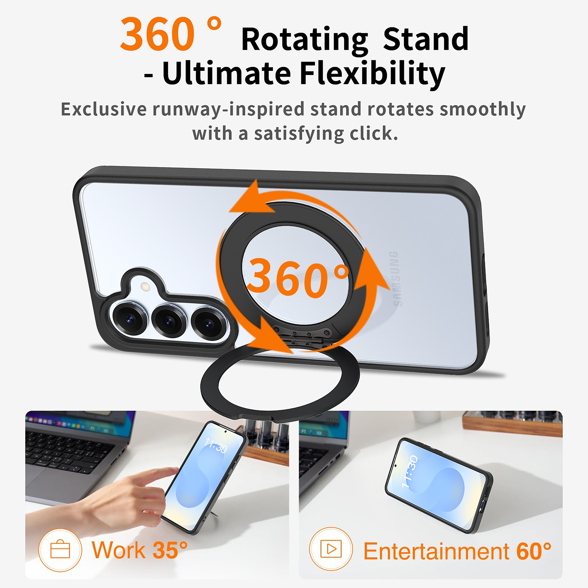 SendaFit Clear 360° Stand Case for Galaxy S25 detail 17