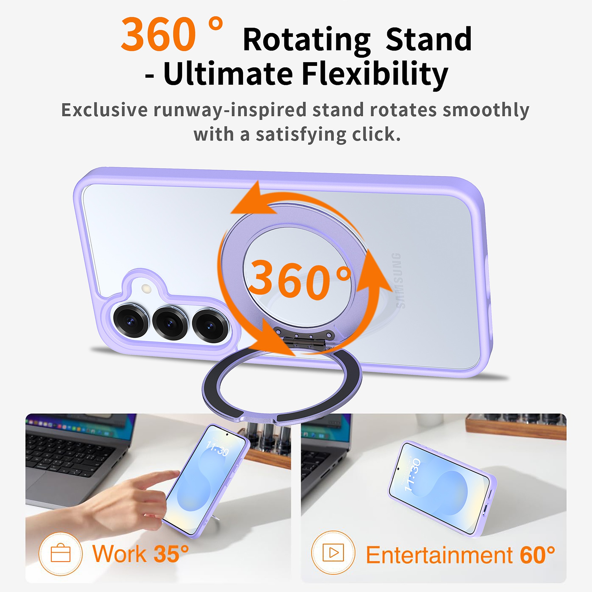 SendaFit Clear 360° Stand Case for Galaxy S25 detail 2