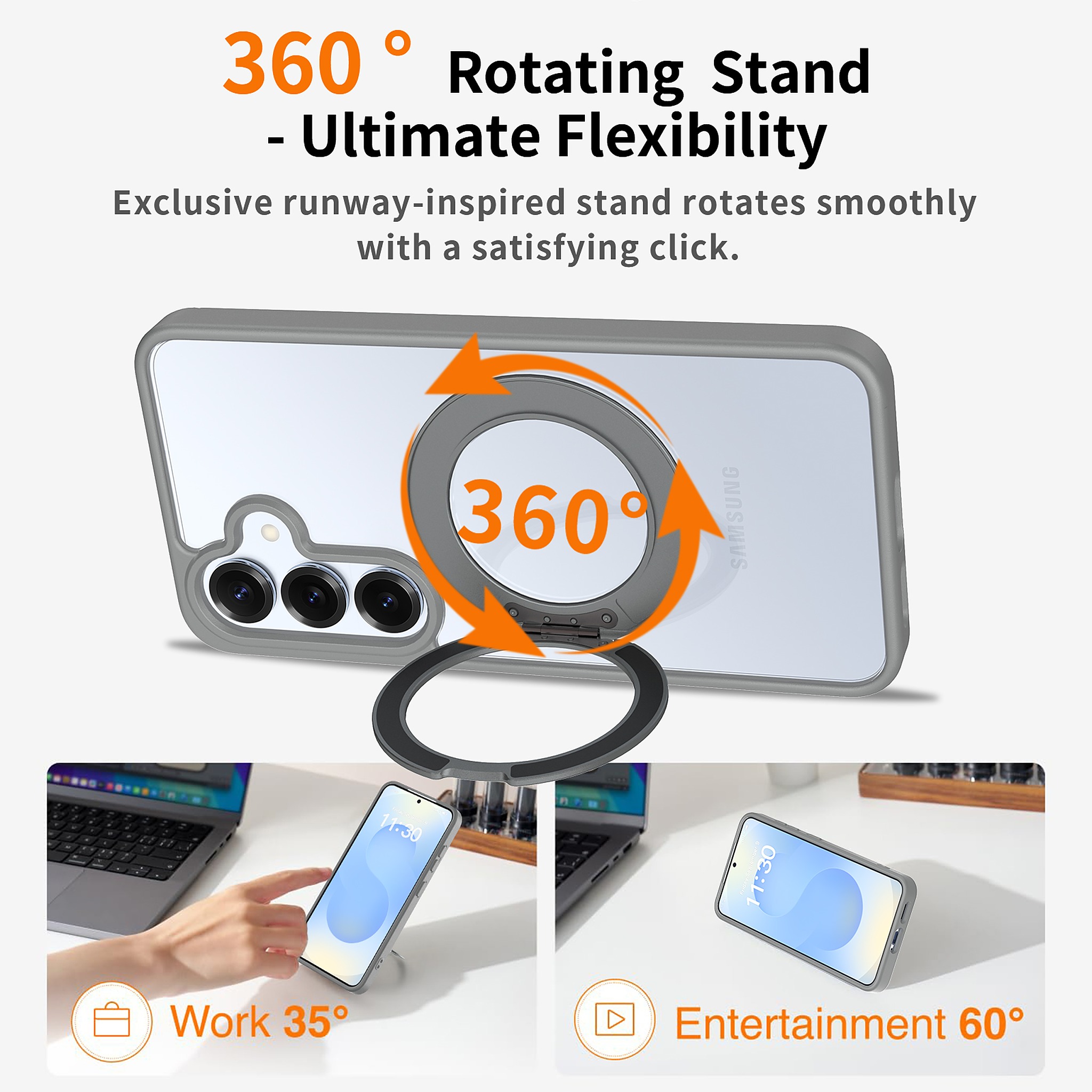 SendaFit Clear 360° Stand Case for Galaxy S25 detail 23