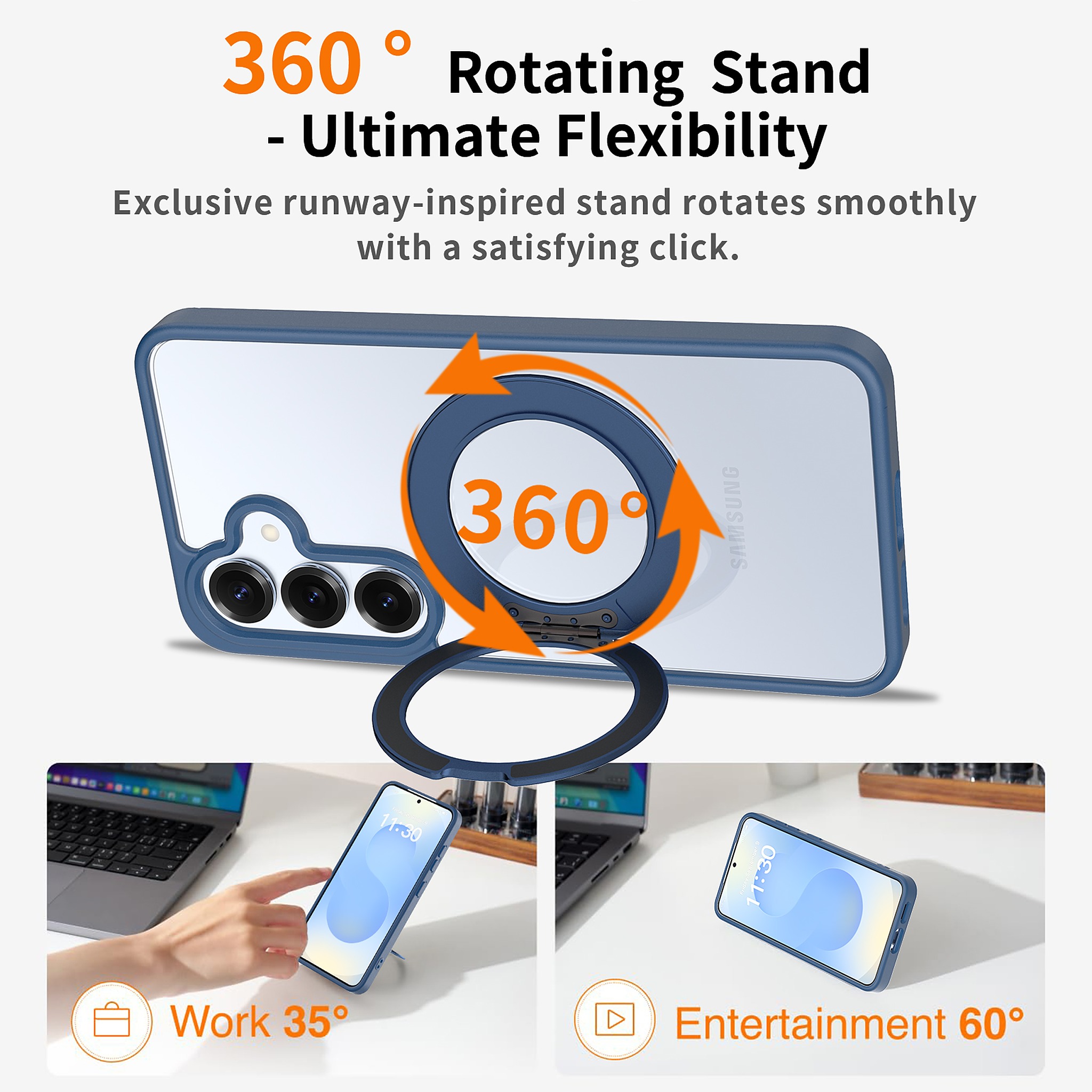 SendaFit Clear 360° Stand Case for Galaxy S25 detail 7