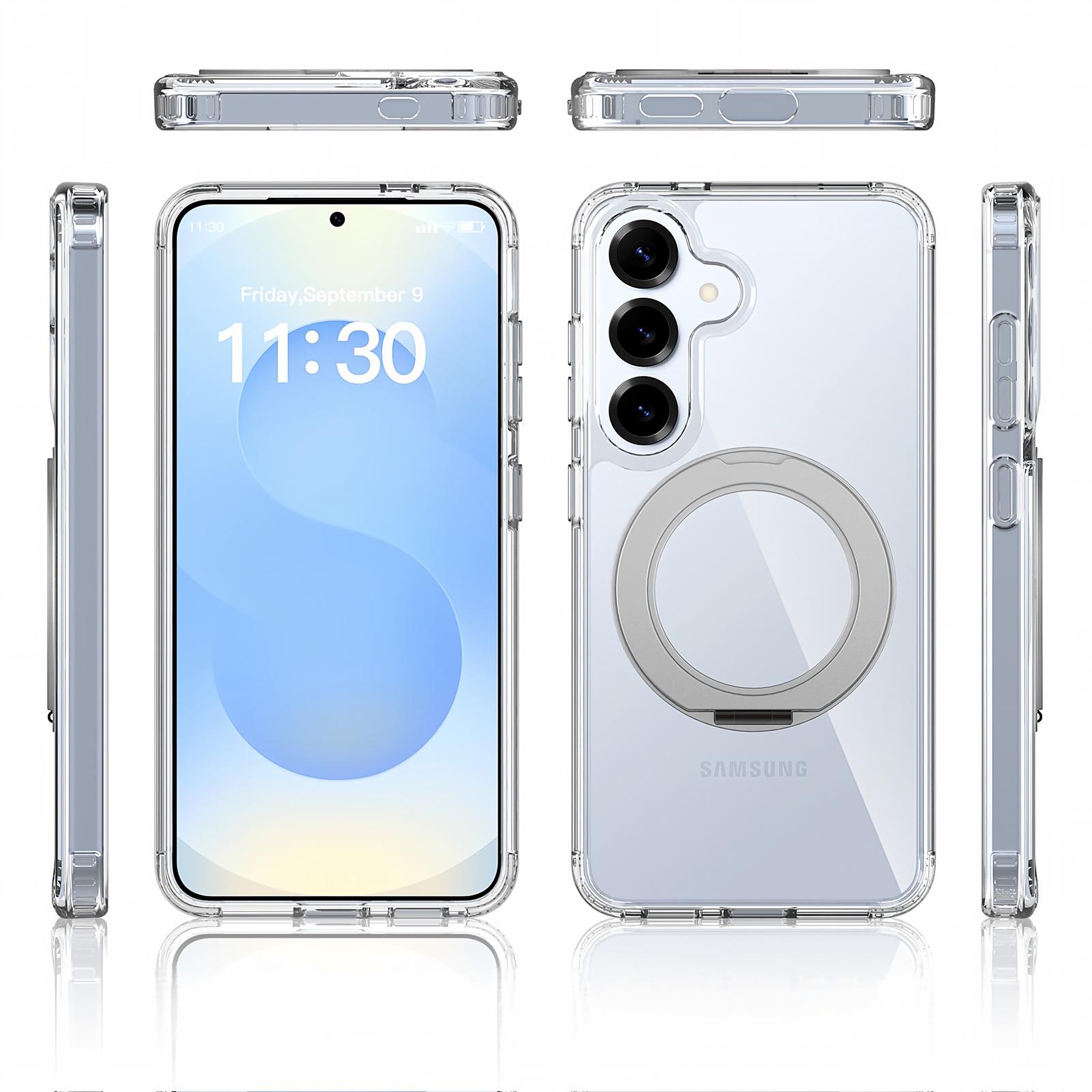SendaFit Clear 360° Stand Case for Galaxy S25