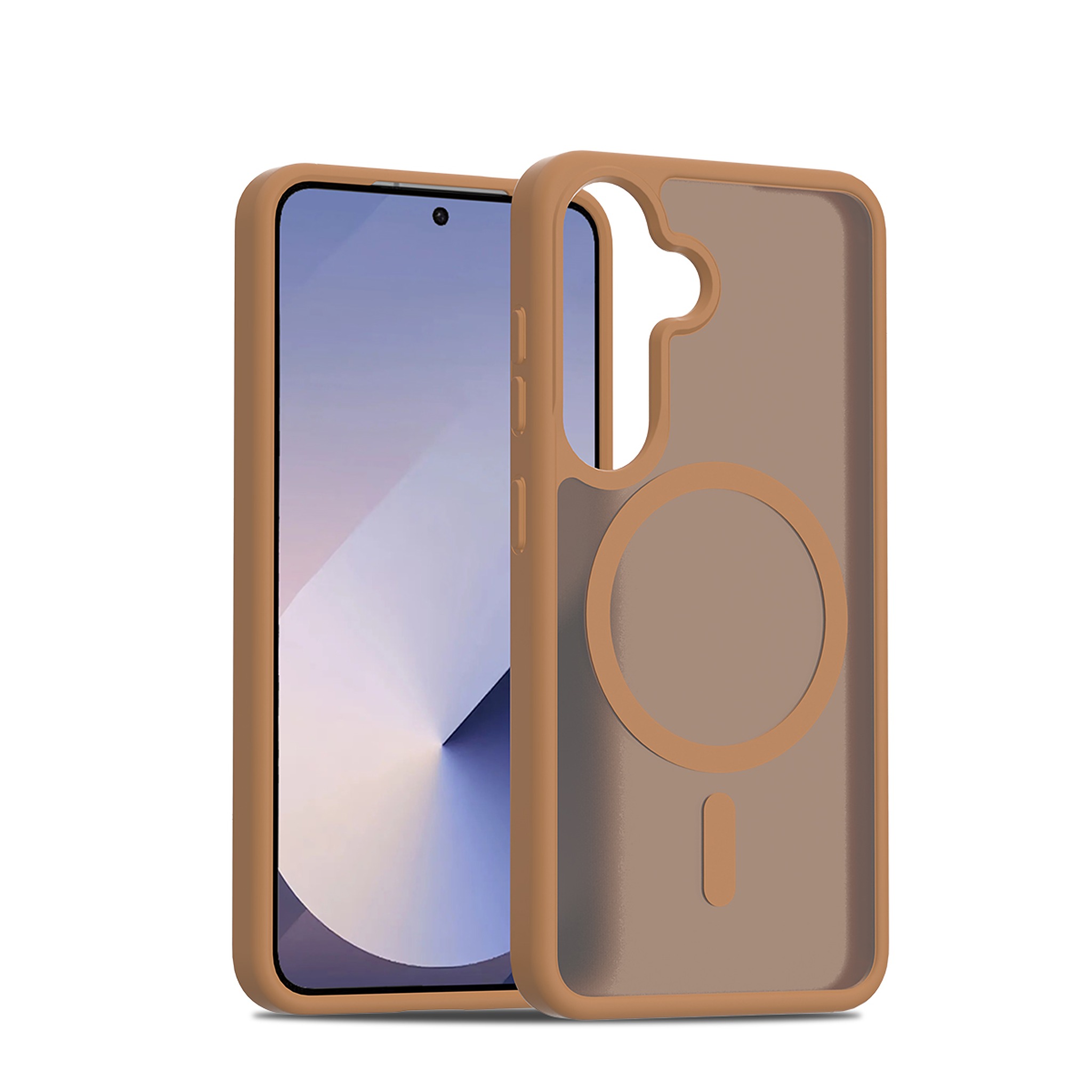 SendaFit Matte Skin-Feel Two-in-One MagSafe Case for Galaxy S25 - Coffee Brown