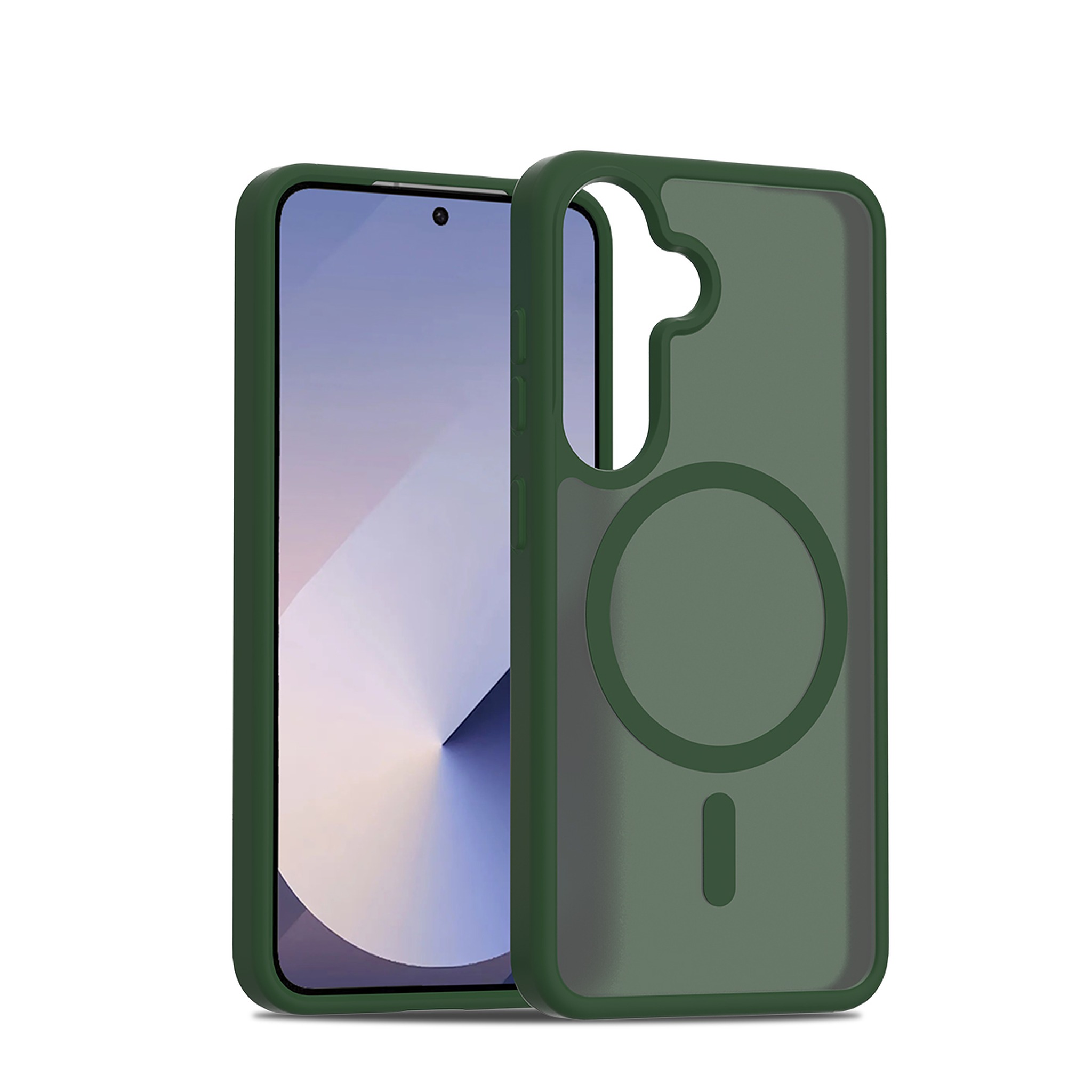 SendaFit Matte Skin-Feel Two-in-One MagSafe Case for Galaxy S25 - Dark Green