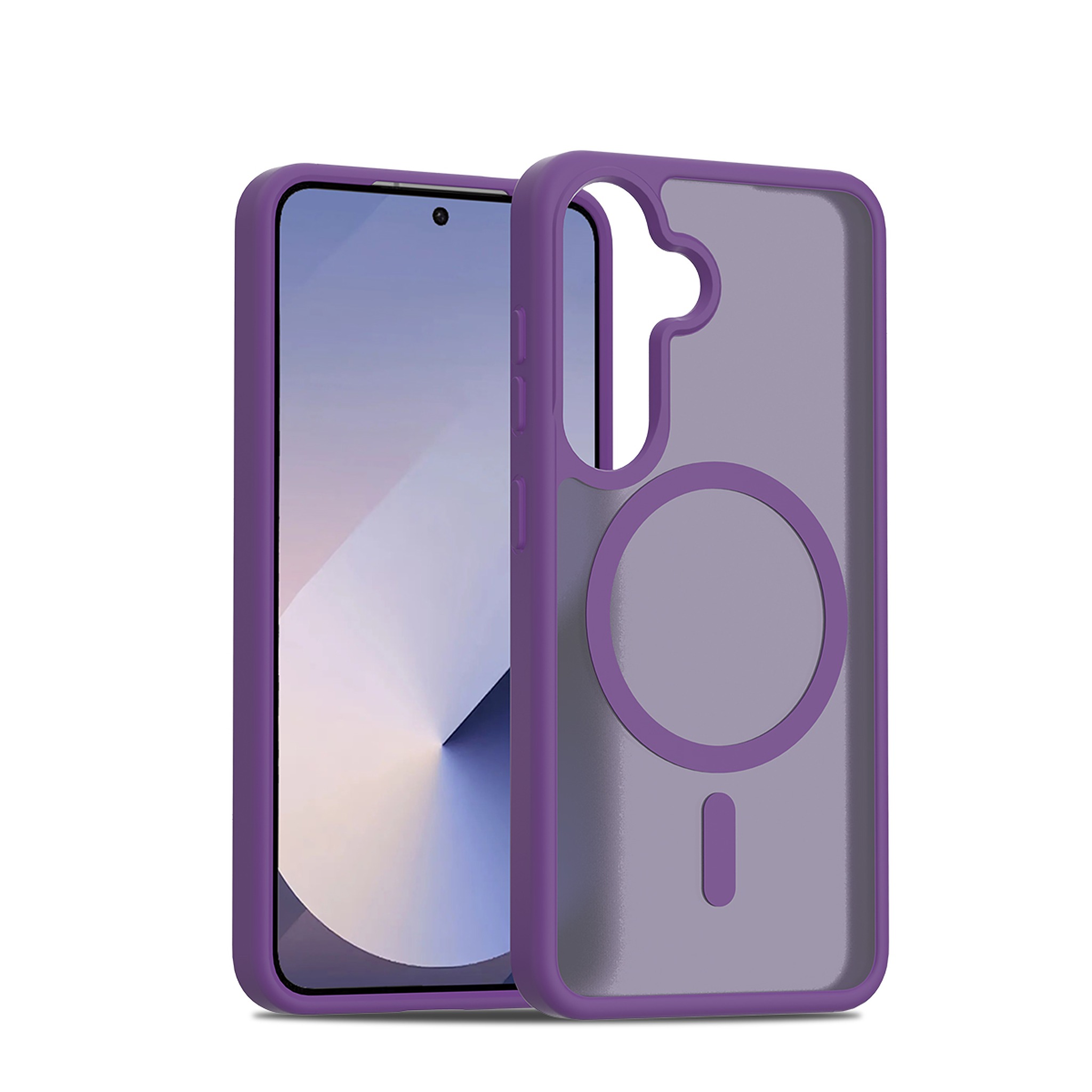 SendaFit Matte Skin-Feel Two-in-One MagSafe Case for Galaxy S25 - Deep Purple
