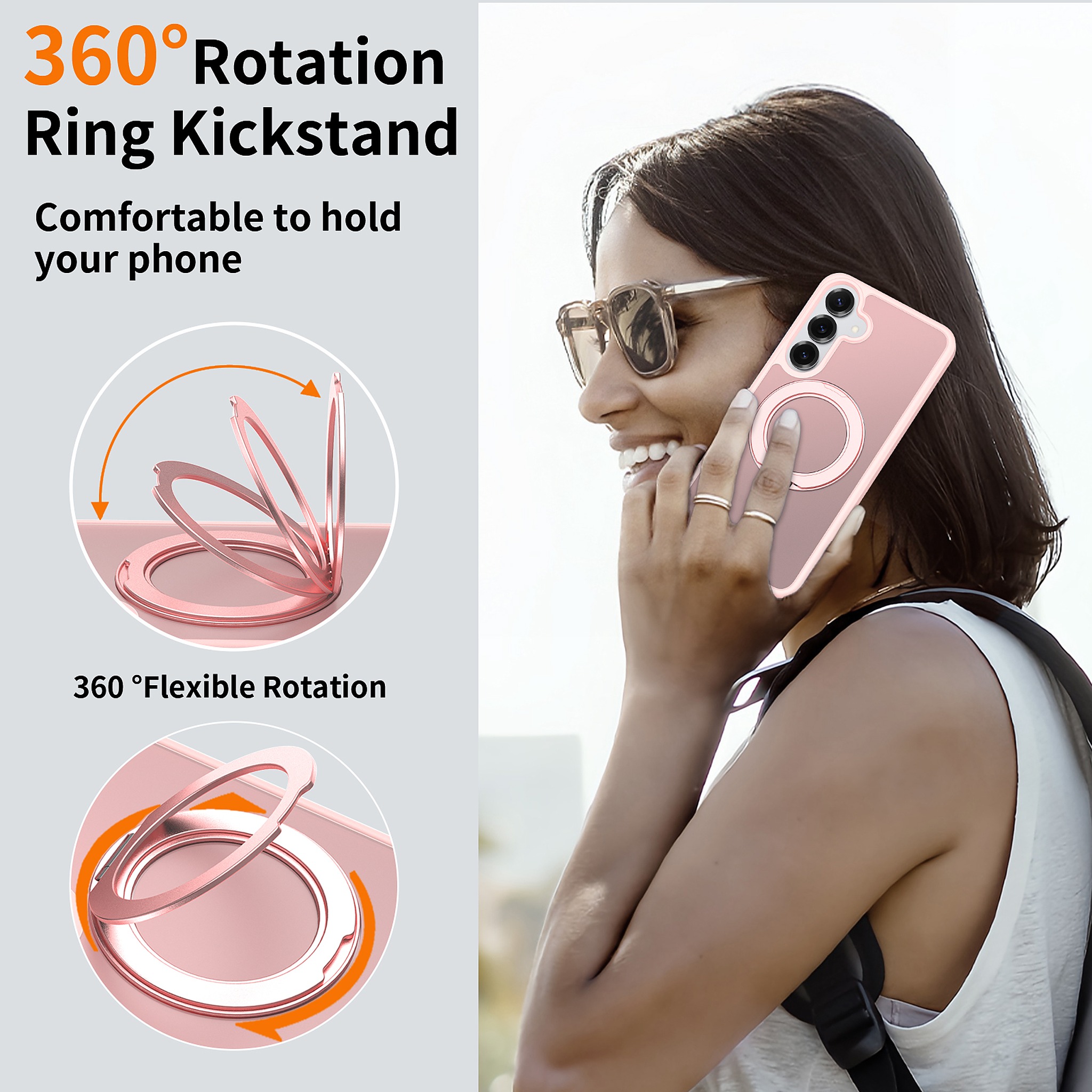 SendaFit Matte Skin-Feel 360° Stand Case for Galaxy S25+ detail 1