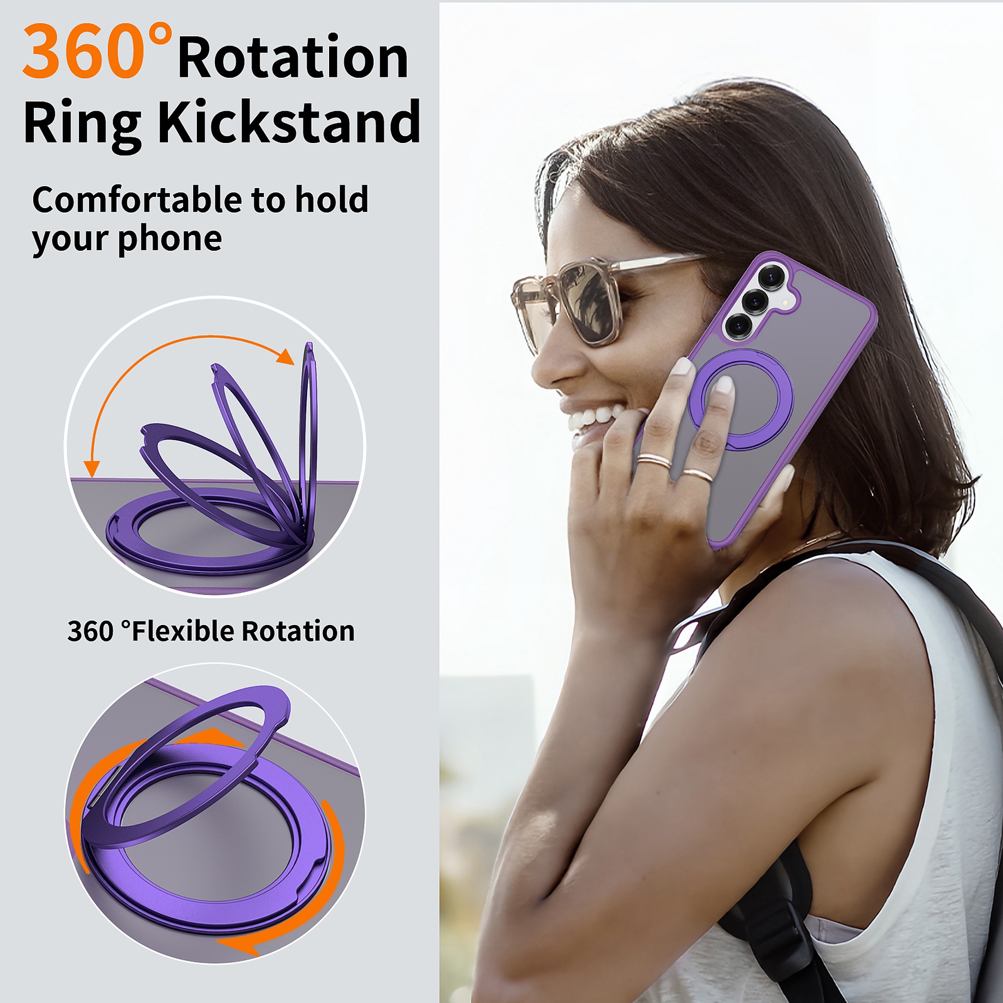 SendaFit Matte Skin-Feel 360° Stand Case for Galaxy S25+ detail 11