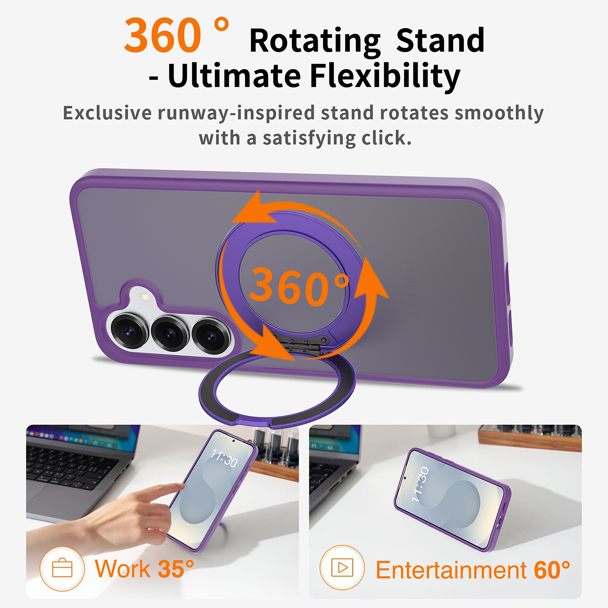 SendaFit Matte Skin-Feel 360° Stand Case for Galaxy S25+ detail 12