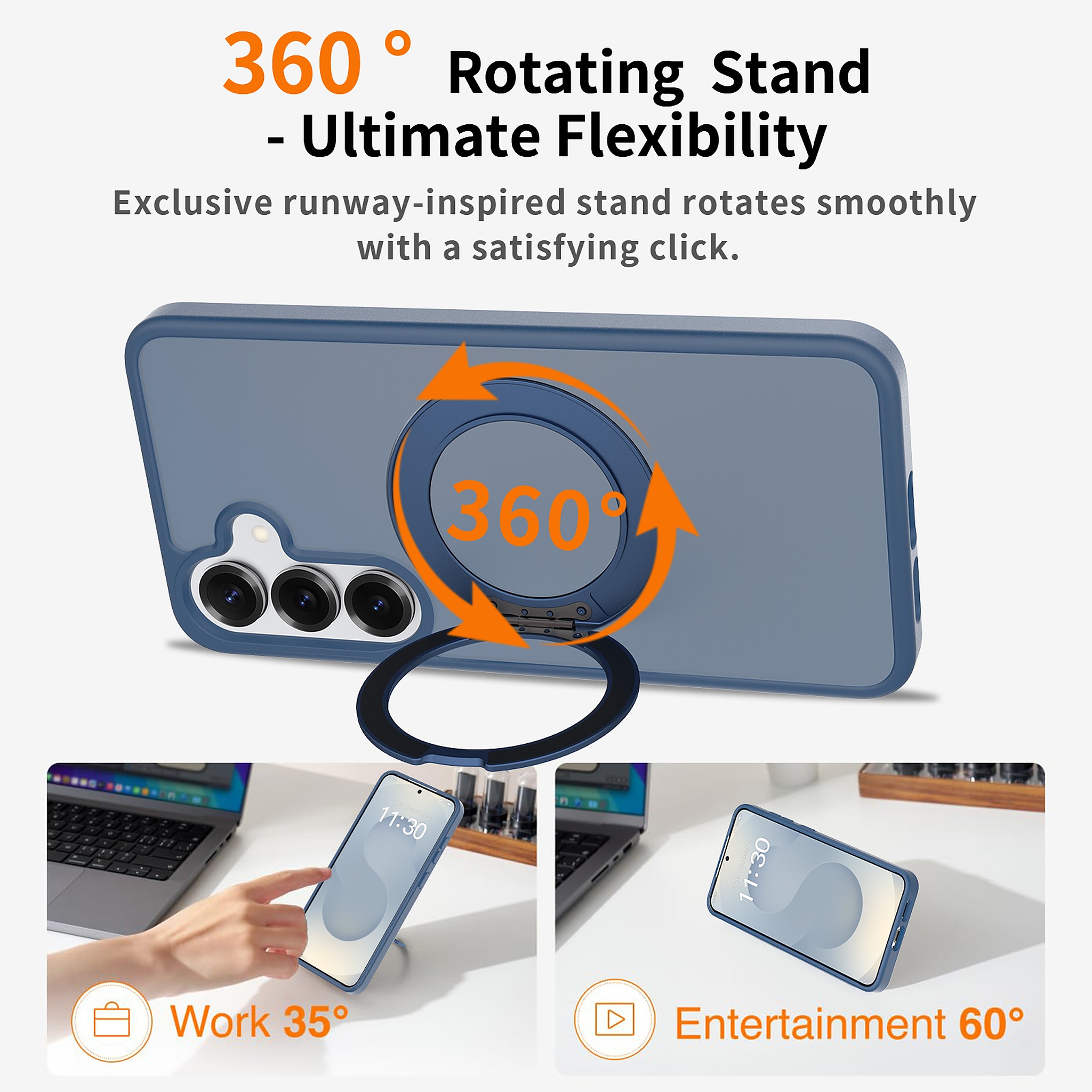 SendaFit Matte Skin-Feel 360° Stand Case for Galaxy S25+ detail 17