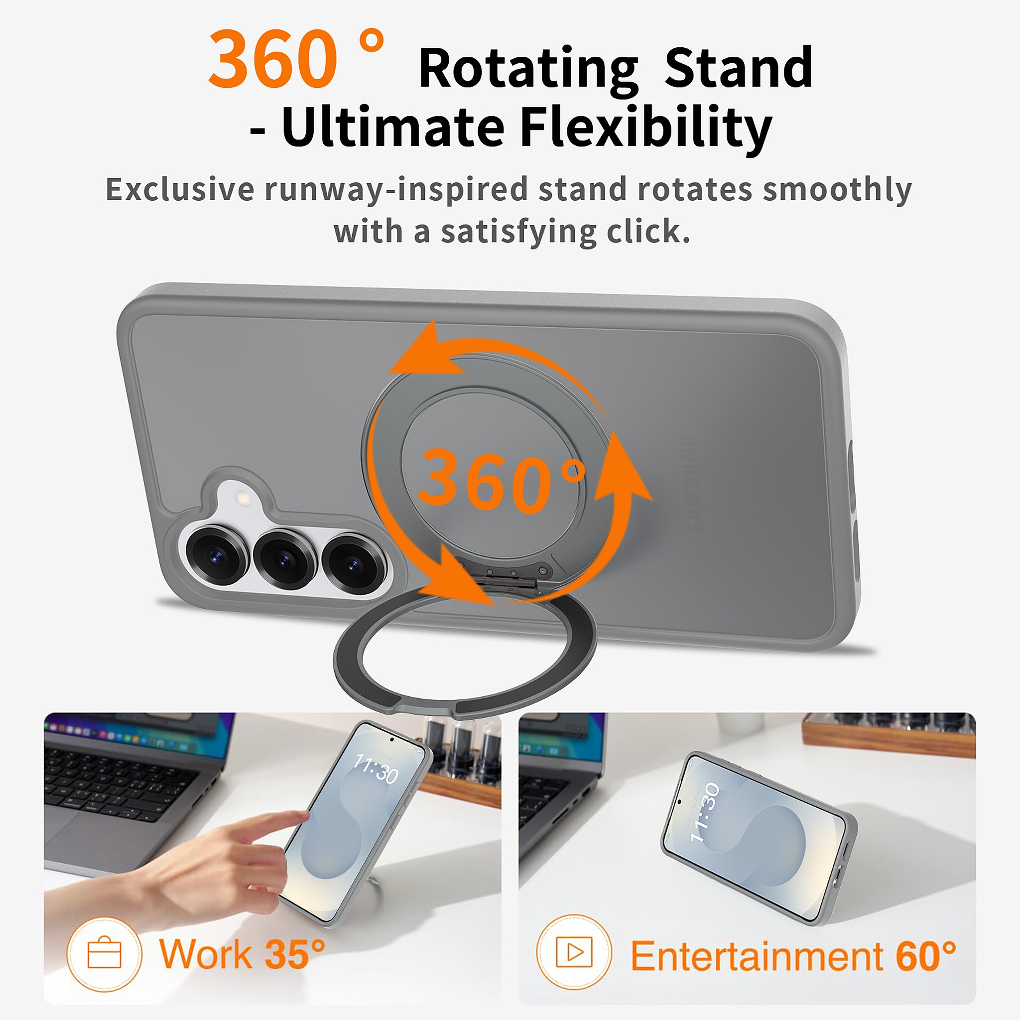 SendaFit Matte Skin-Feel 360° Stand Case for Galaxy S25+ detail 27