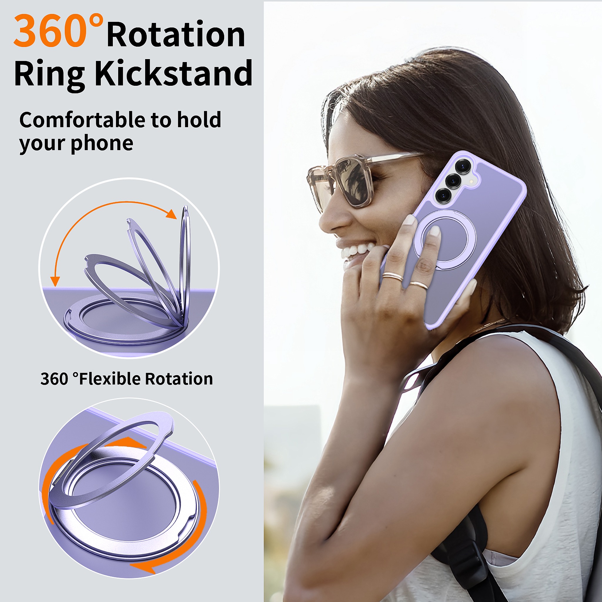 SendaFit Matte Skin-Feel 360° Stand Case for Galaxy S25+ detail 6
