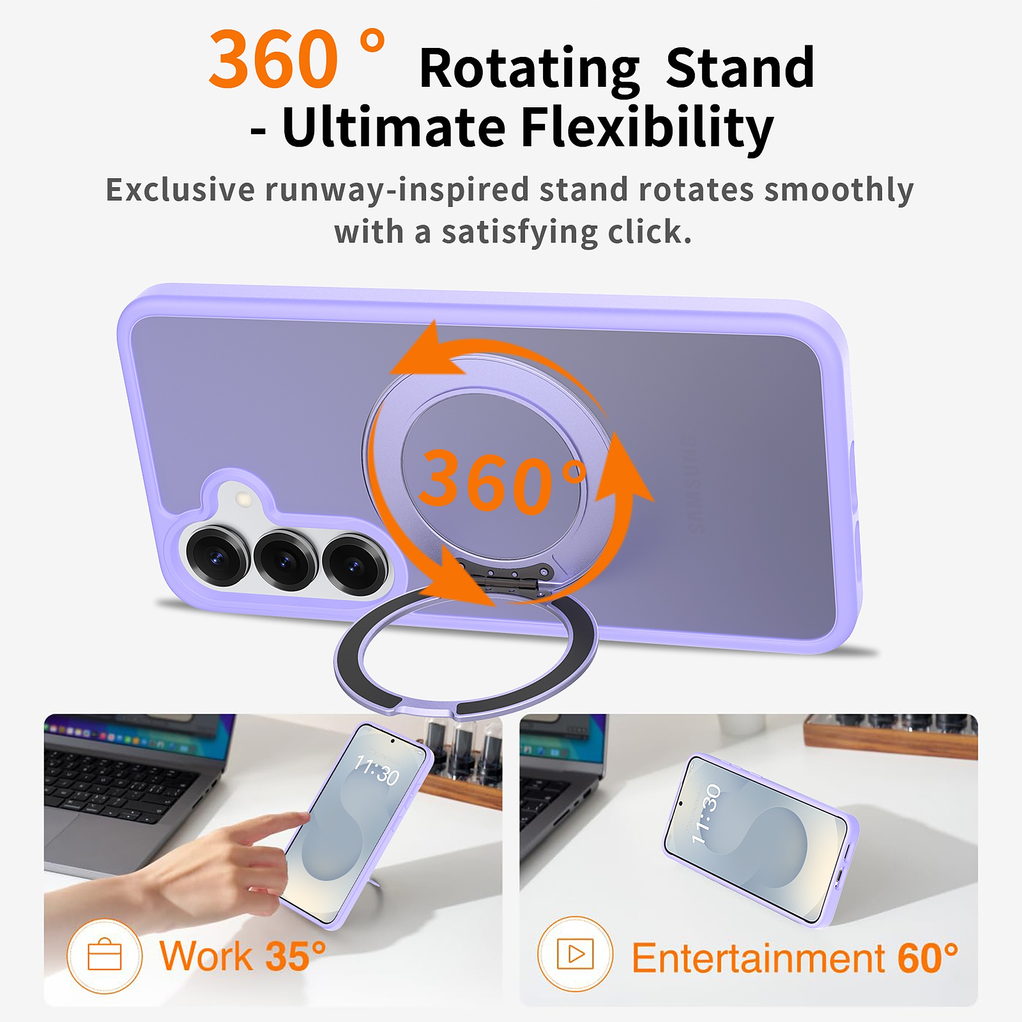 SendaFit Matte Skin-Feel 360° Stand Case for Galaxy S25+ detail 7