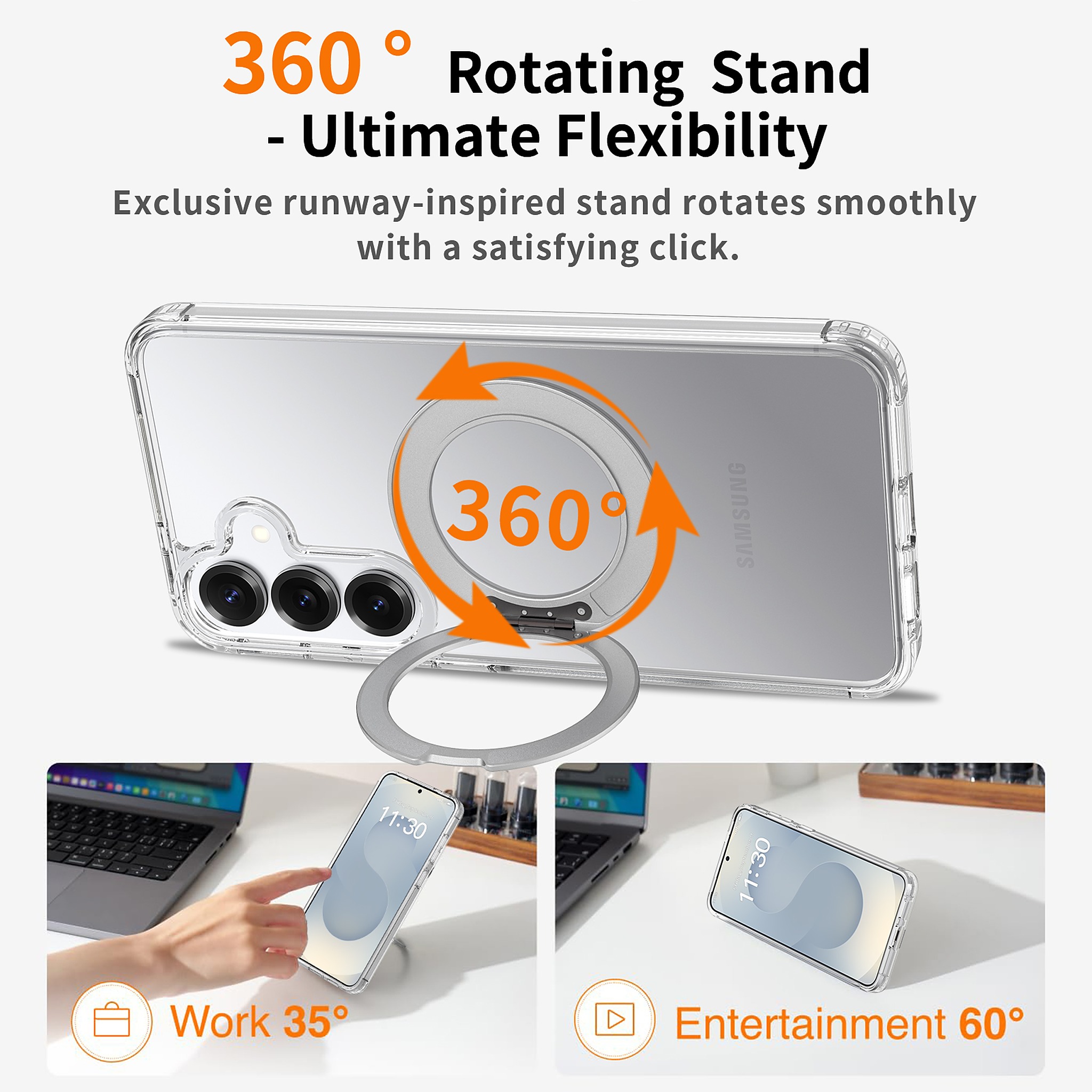 SendaFit Clear 360° Stand Case for Galaxy S25+ detail 12