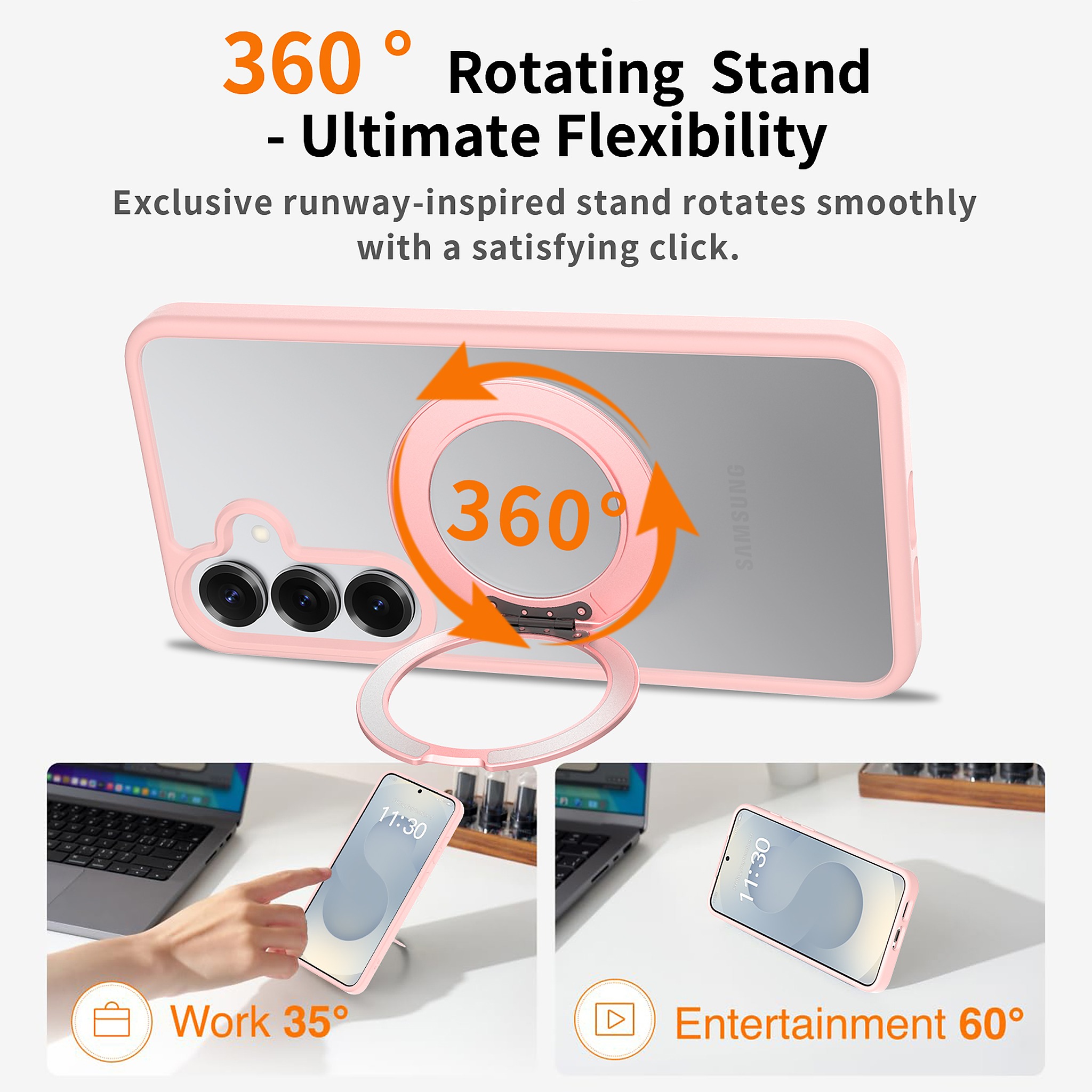 SendaFit Clear 360° Stand Case for Galaxy S25+ detail 2
