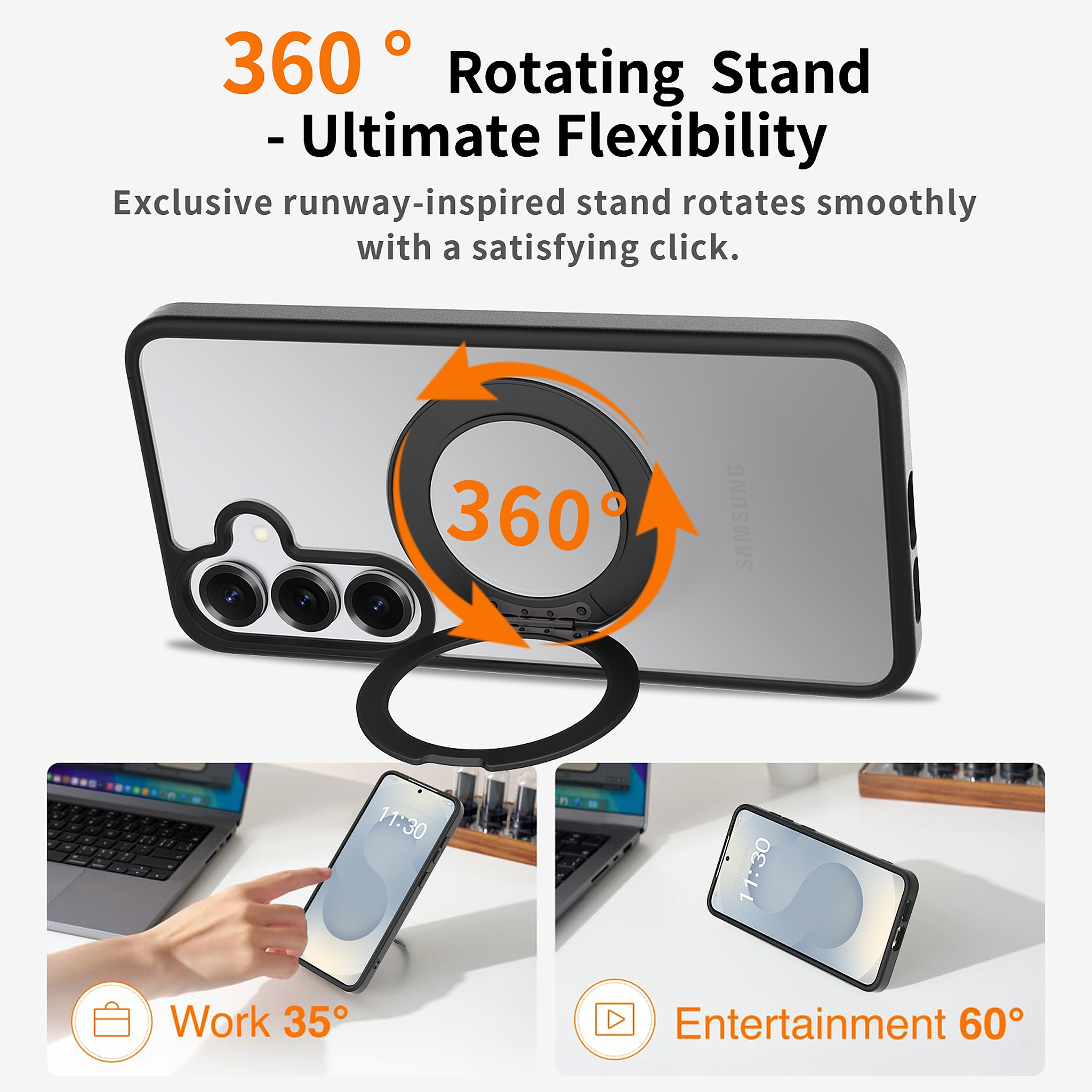 SendaFit Clear 360° Stand Case for Galaxy S25+ detail 23