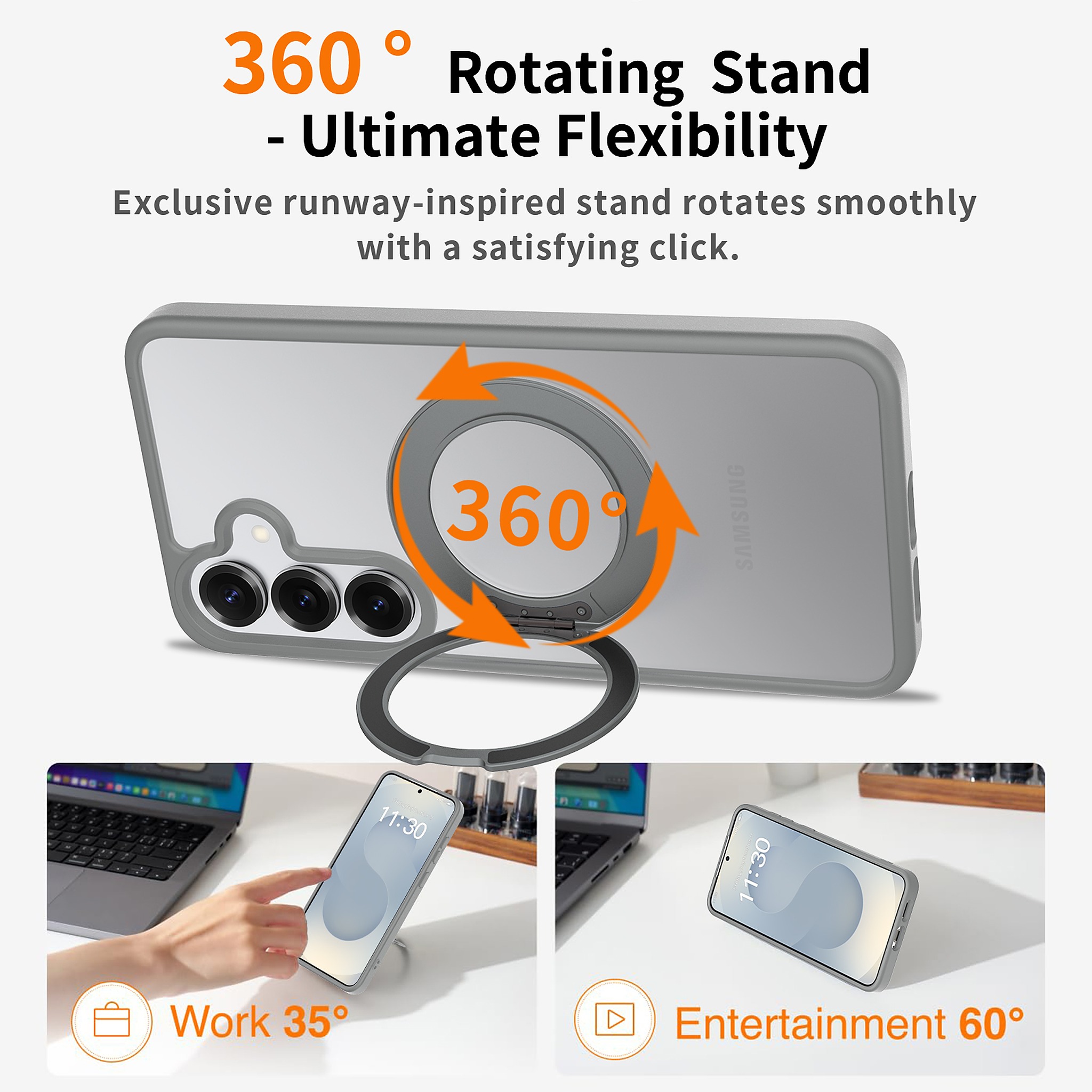 SendaFit Clear 360° Stand Case for Galaxy S25+ detail 27