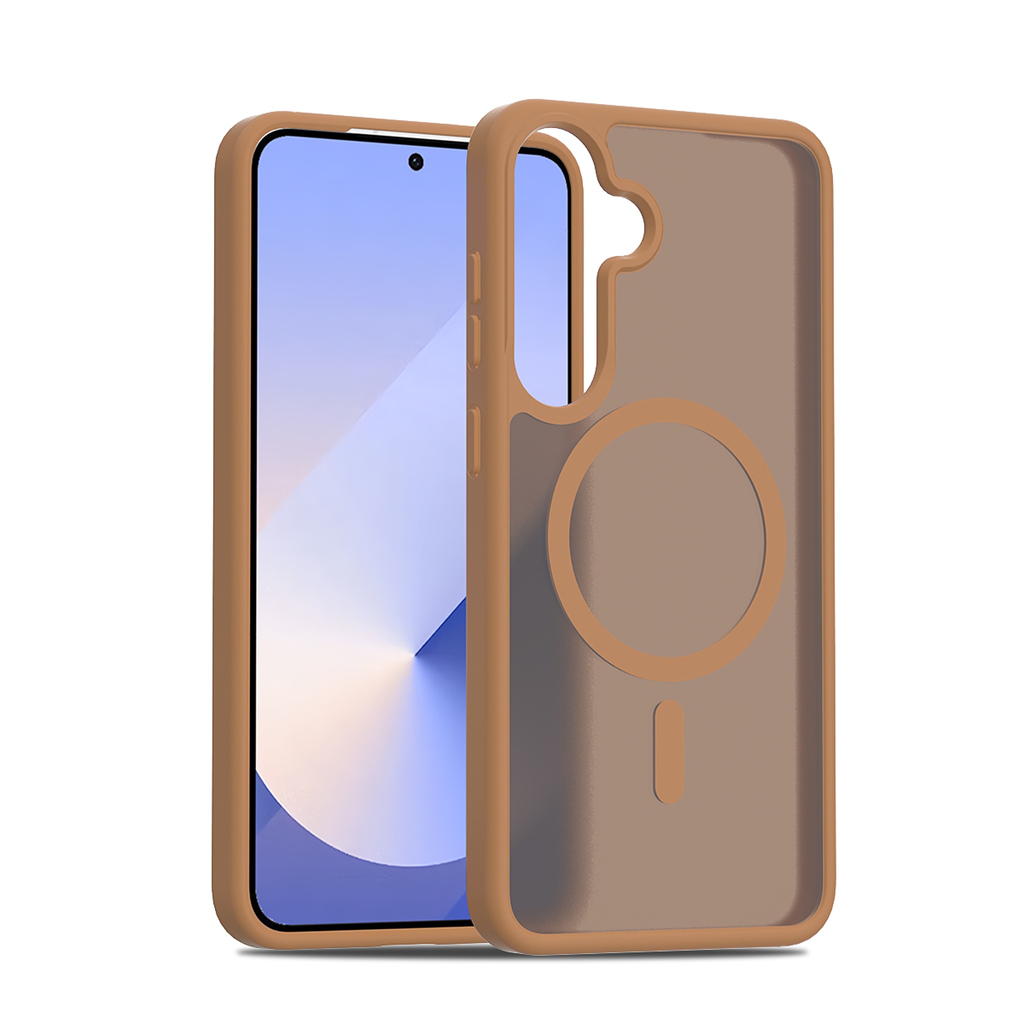 SendaFit Matte Skin-Feel Two-in-One MagSafe Case for Galaxy S25+ - Coffee Brown
