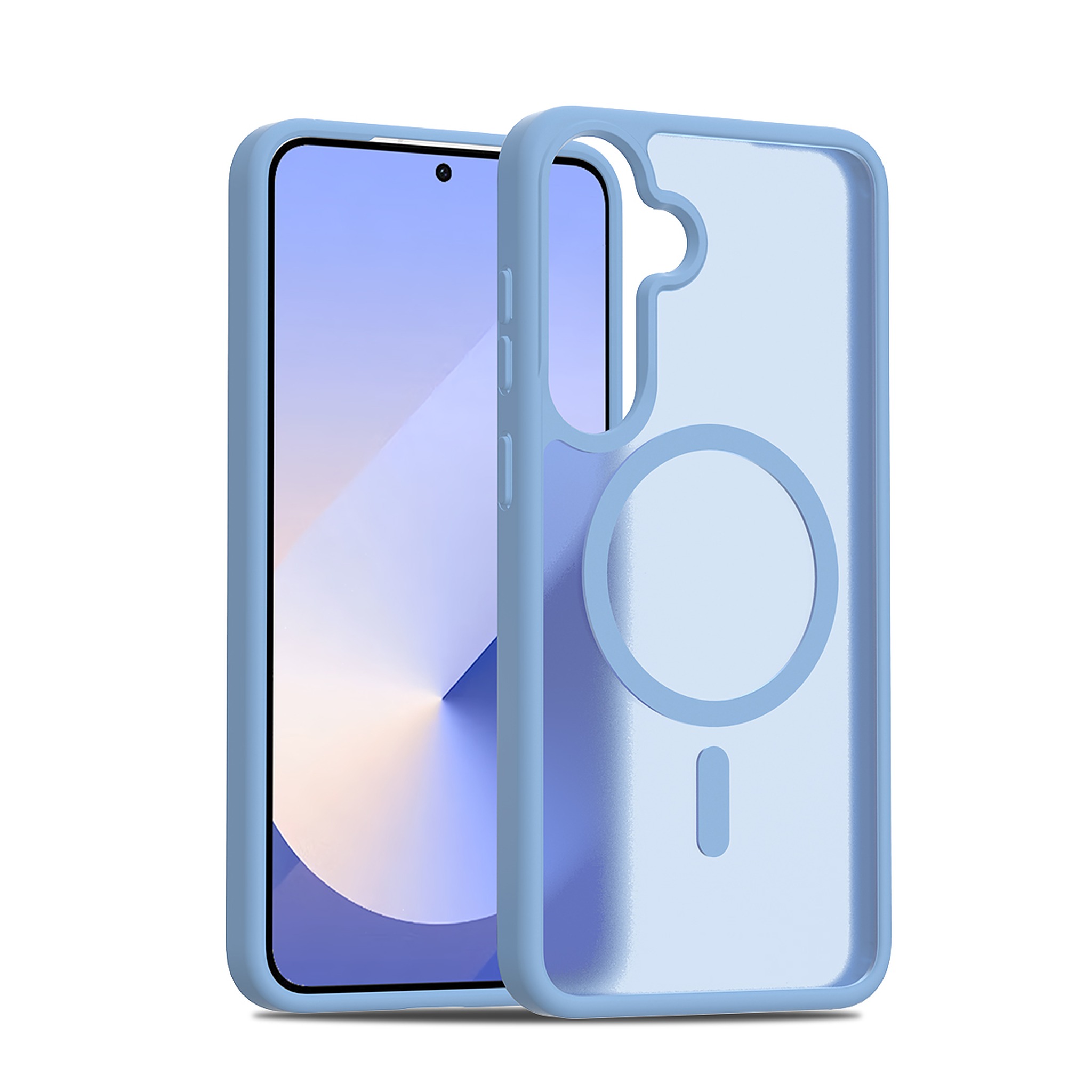 SendaFit Matte Skin-Feel Two-in-One MagSafe Case for Galaxy S25+ - Sierra Blue