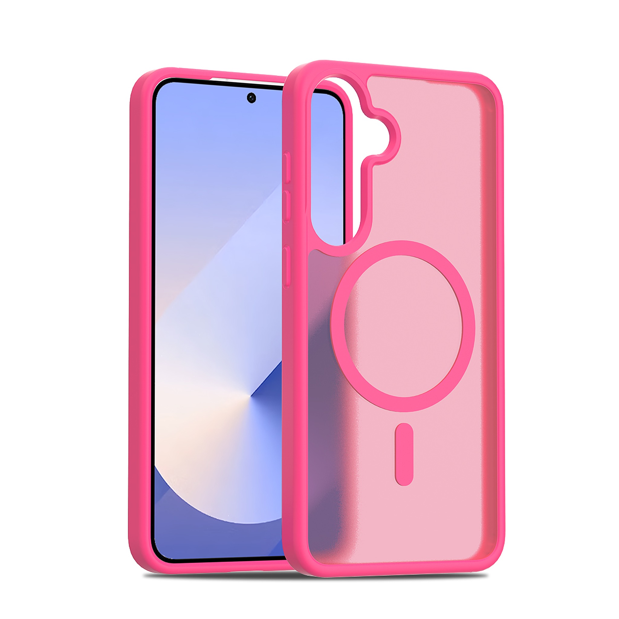 SendaFit Matte Skin-Feel Two-in-One MagSafe Case for Galaxy S25+ - Rose Red