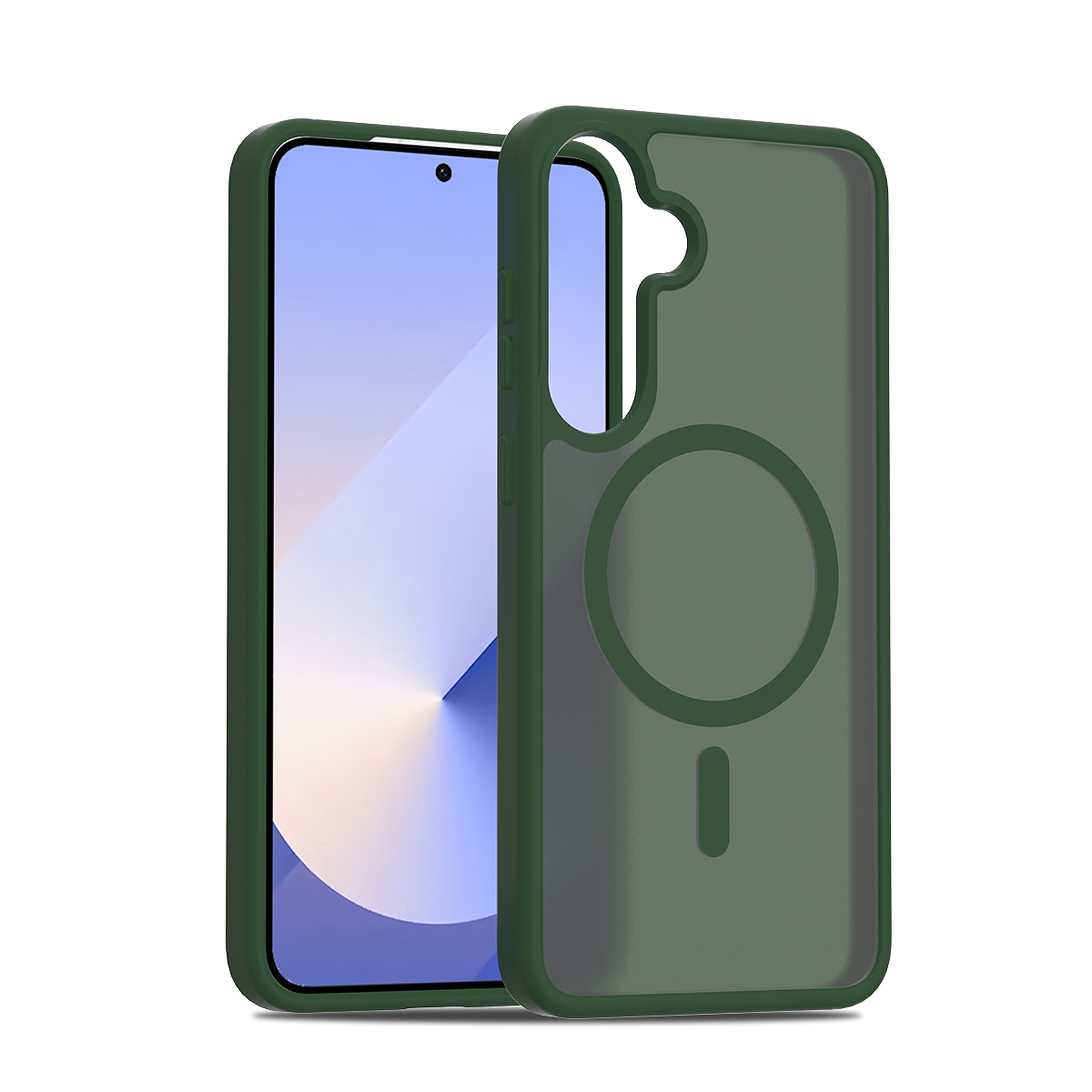 SendaFit Matte Skin-Feel Two-in-One MagSafe Case for Galaxy S25+ - Dark Green