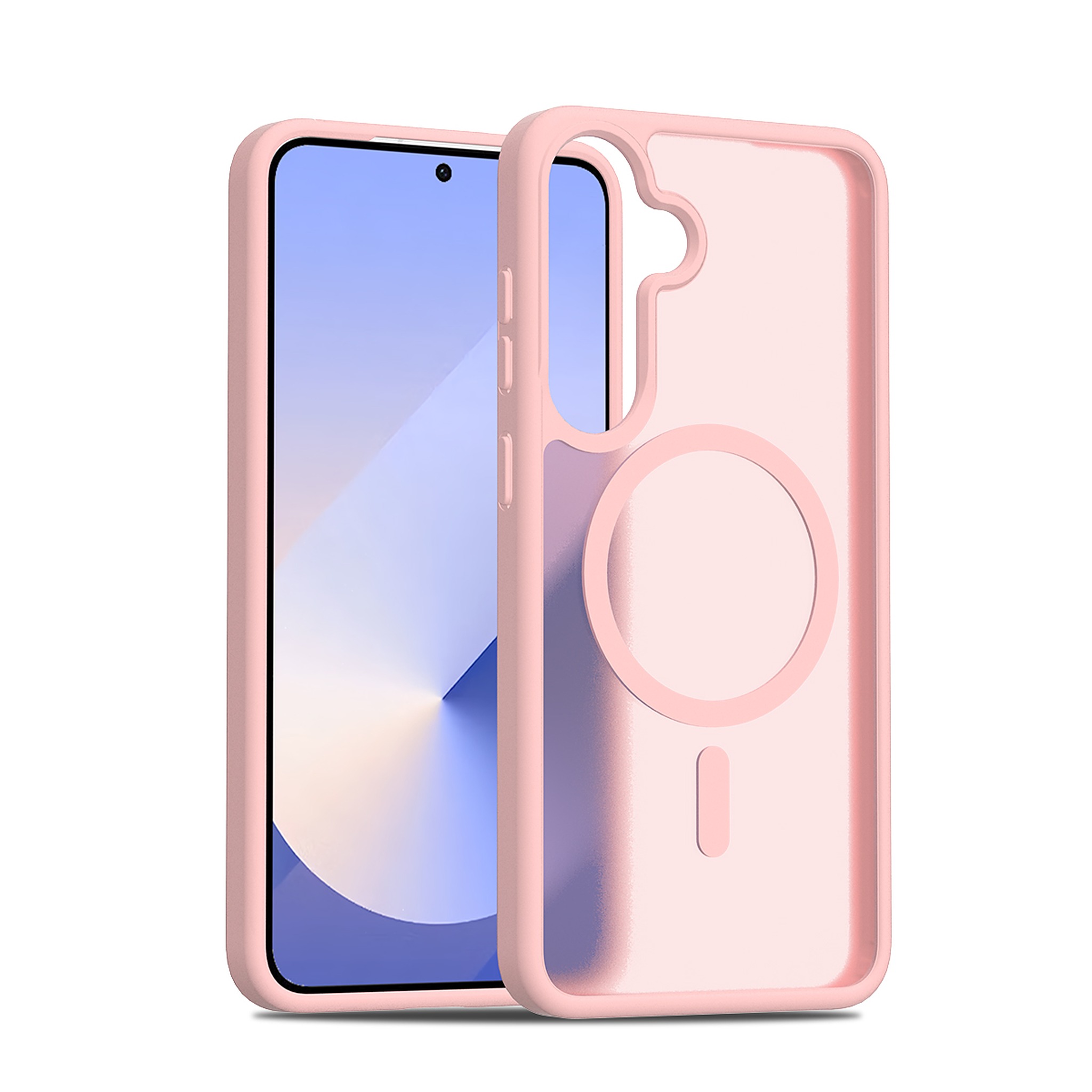 SendaFit Matte Skin-Feel Two-in-One MagSafe Case for Galaxy S25+ - Light Pink