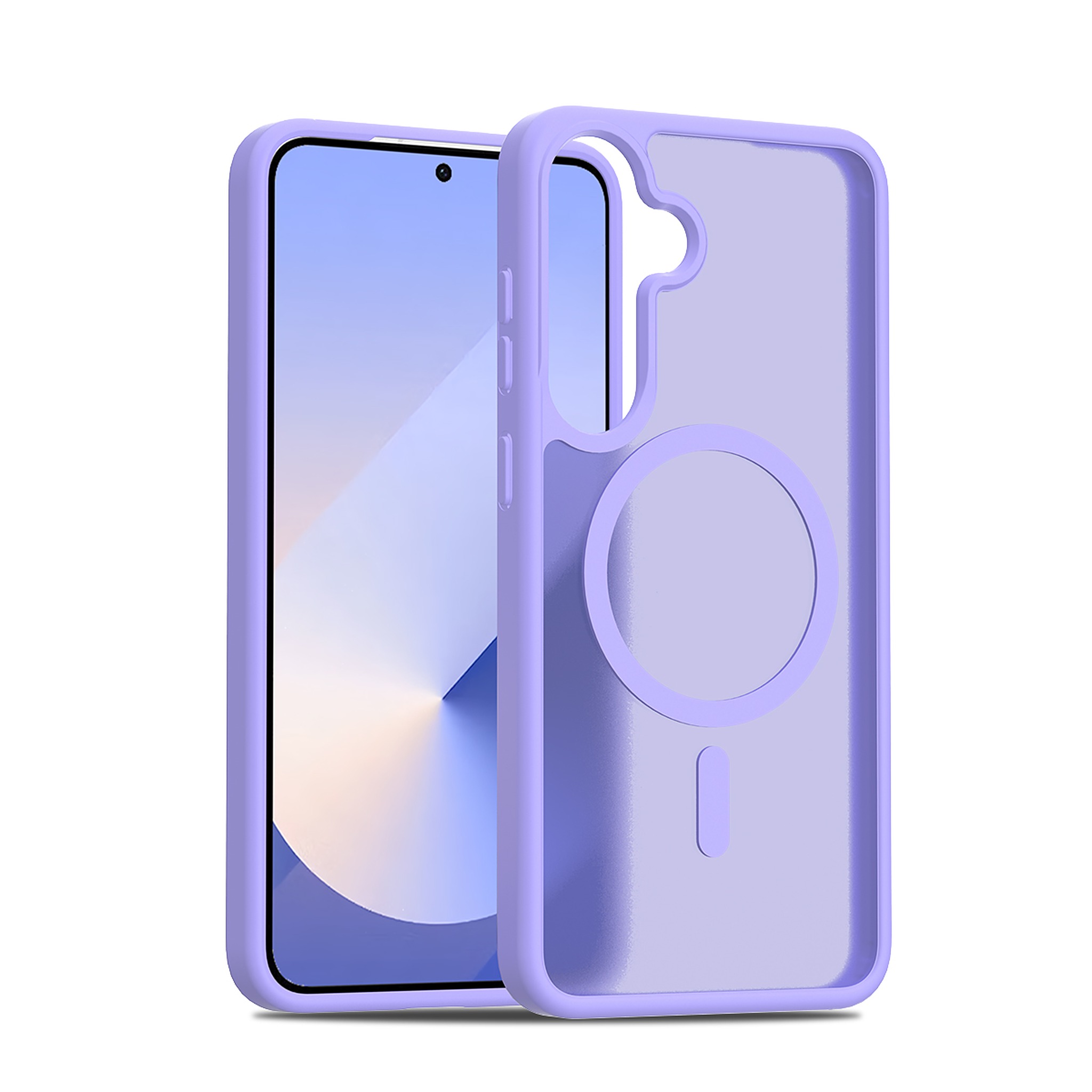SendaFit Matte Skin-Feel Two-in-One MagSafe Case for Galaxy S25+ - Light Purple