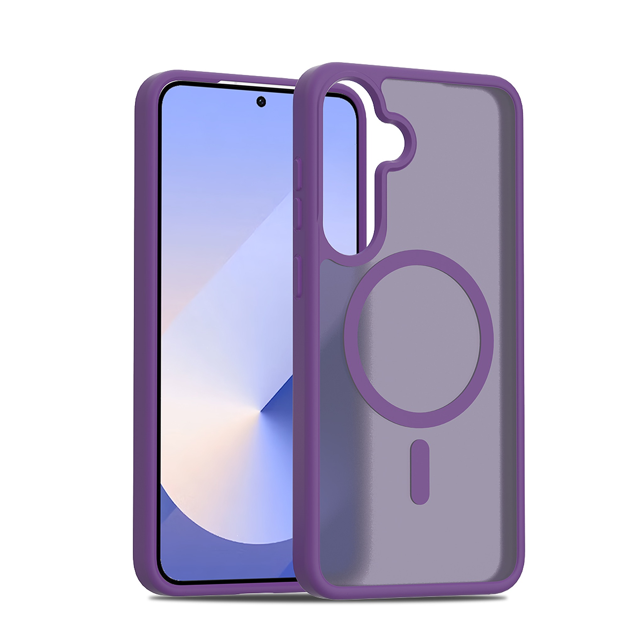 SendaFit Matte Skin-Feel Two-in-One MagSafe Case for Galaxy S25+ - Deep Purple