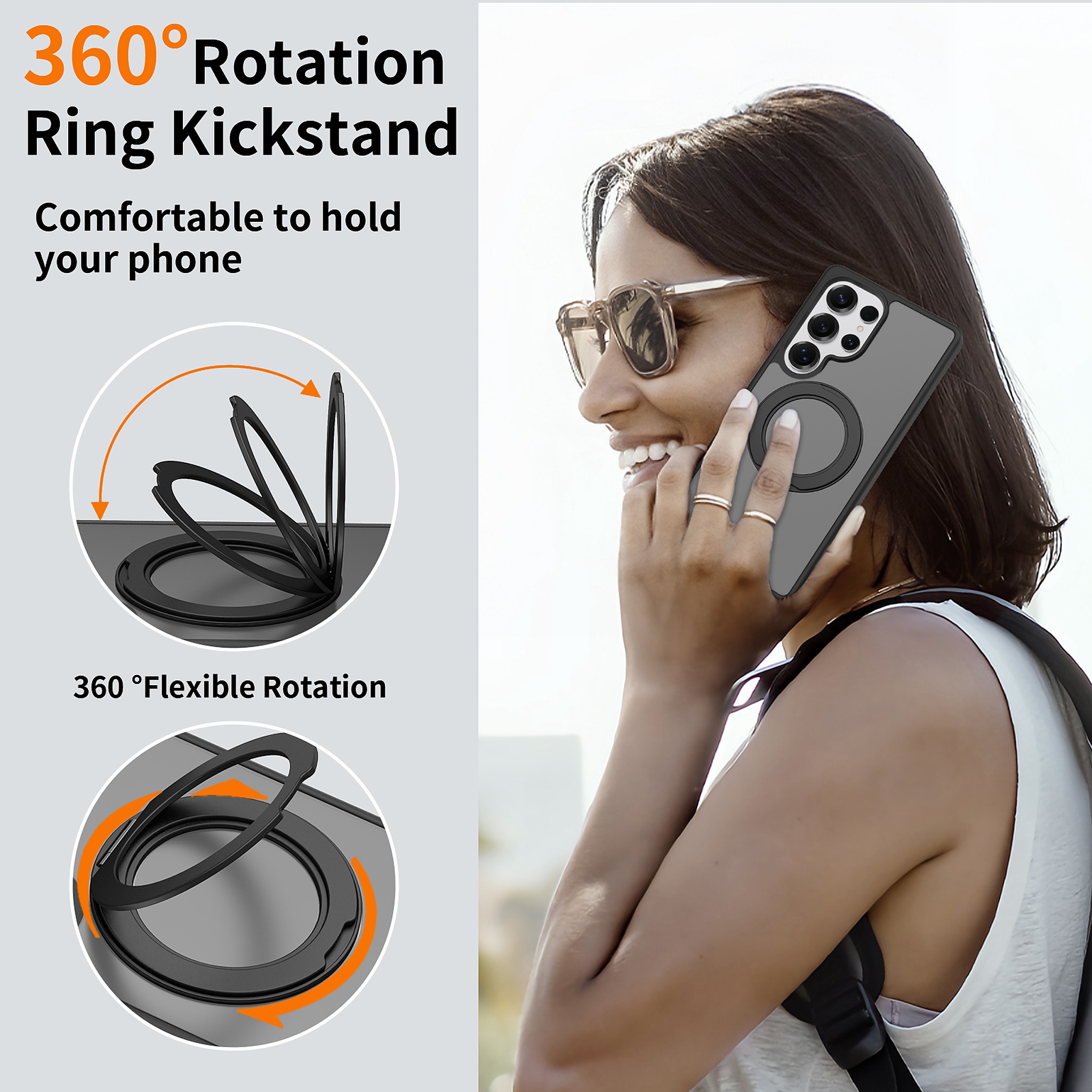SendaFit Matte Skin-Feel 360° Stand Case for Galaxy S25 Ultra detail 27