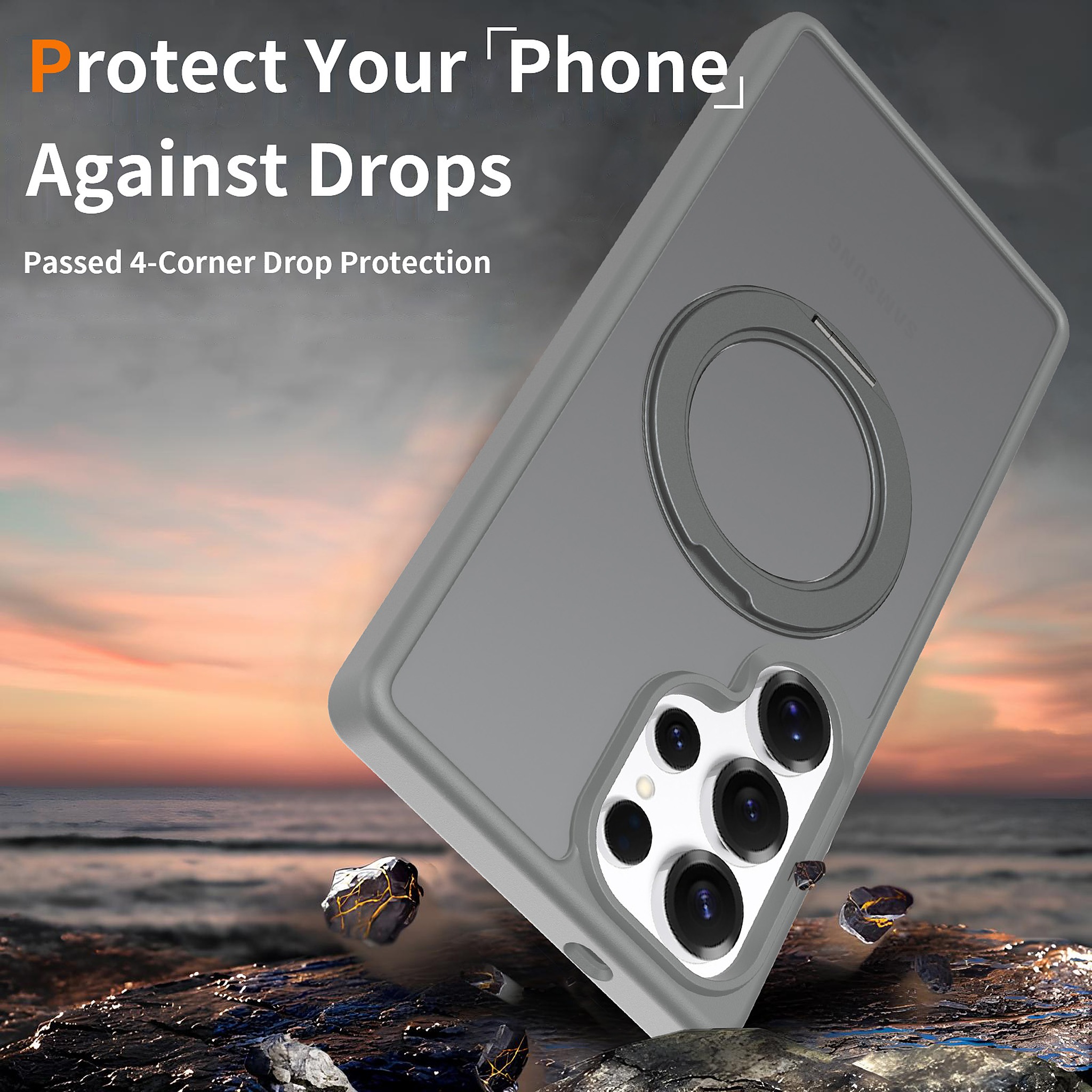 SendaFit Matte Skin-Feel 360° Stand Case for Galaxy S25 Ultra detail 35
