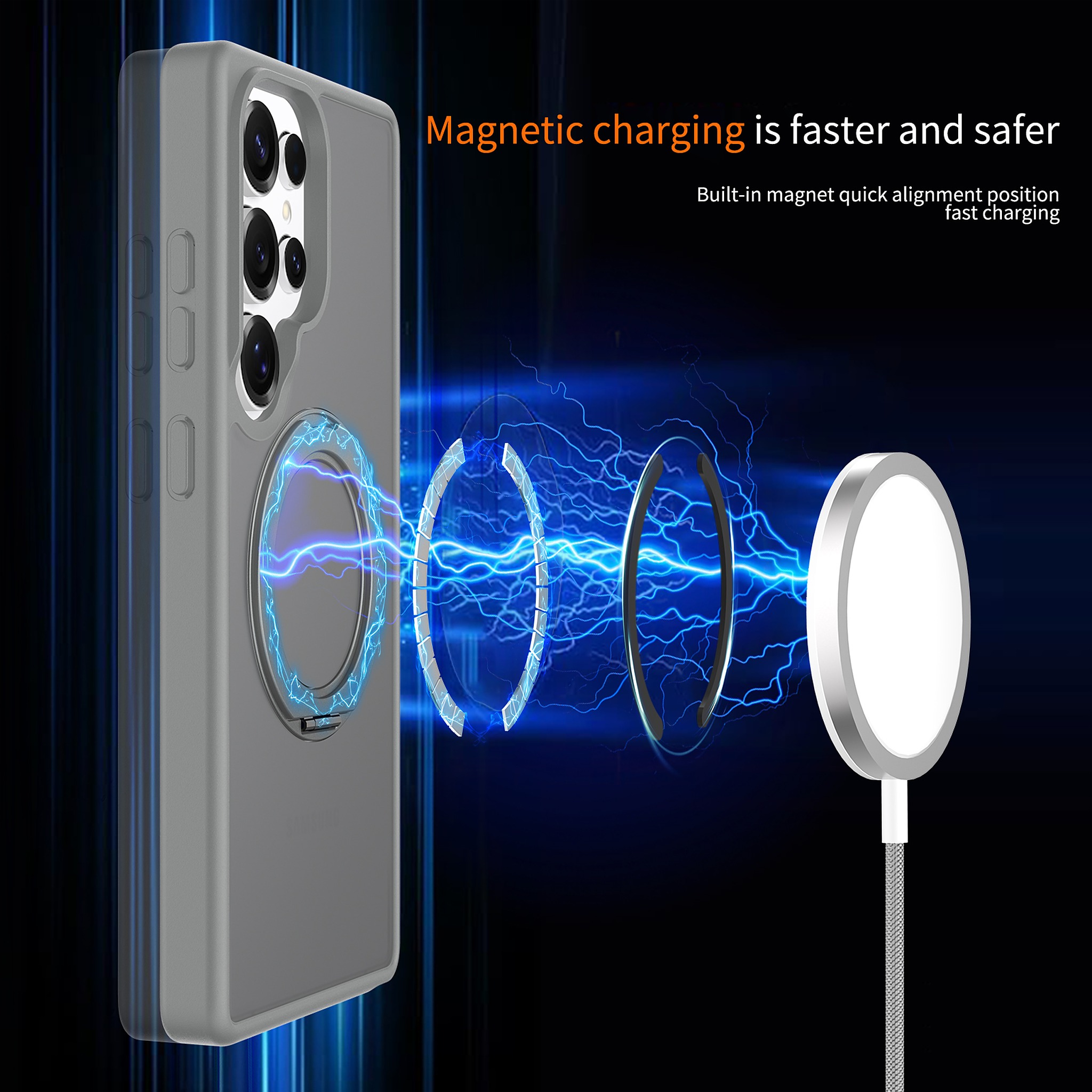 SendaFit Matte Skin-Feel 360° Stand Case for Galaxy S25 Ultra detail 4