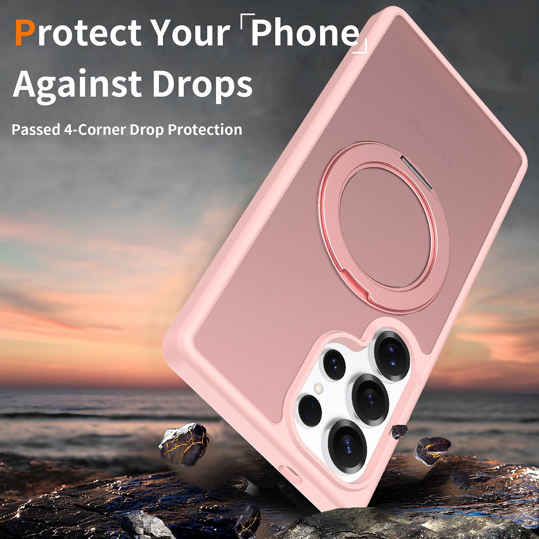 SendaFit Matte Skin-Feel 360° Stand Case for Galaxy S25 Ultra detail 5