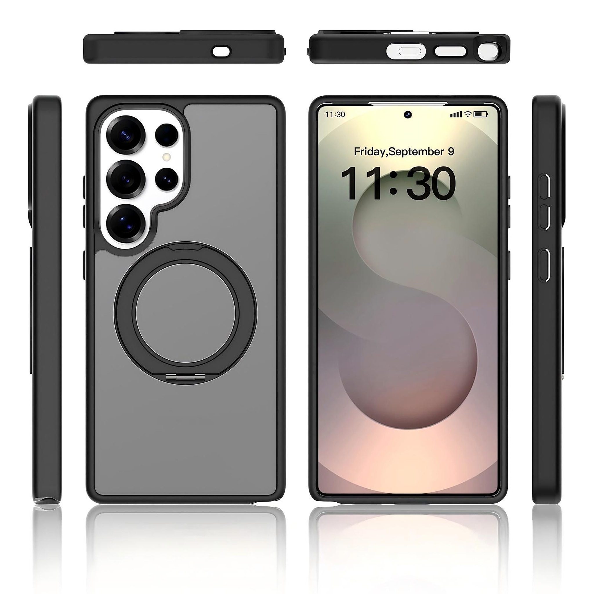 SendaFit Matte Skin-Feel 360° Stand Case for Galaxy S25 Ultra
