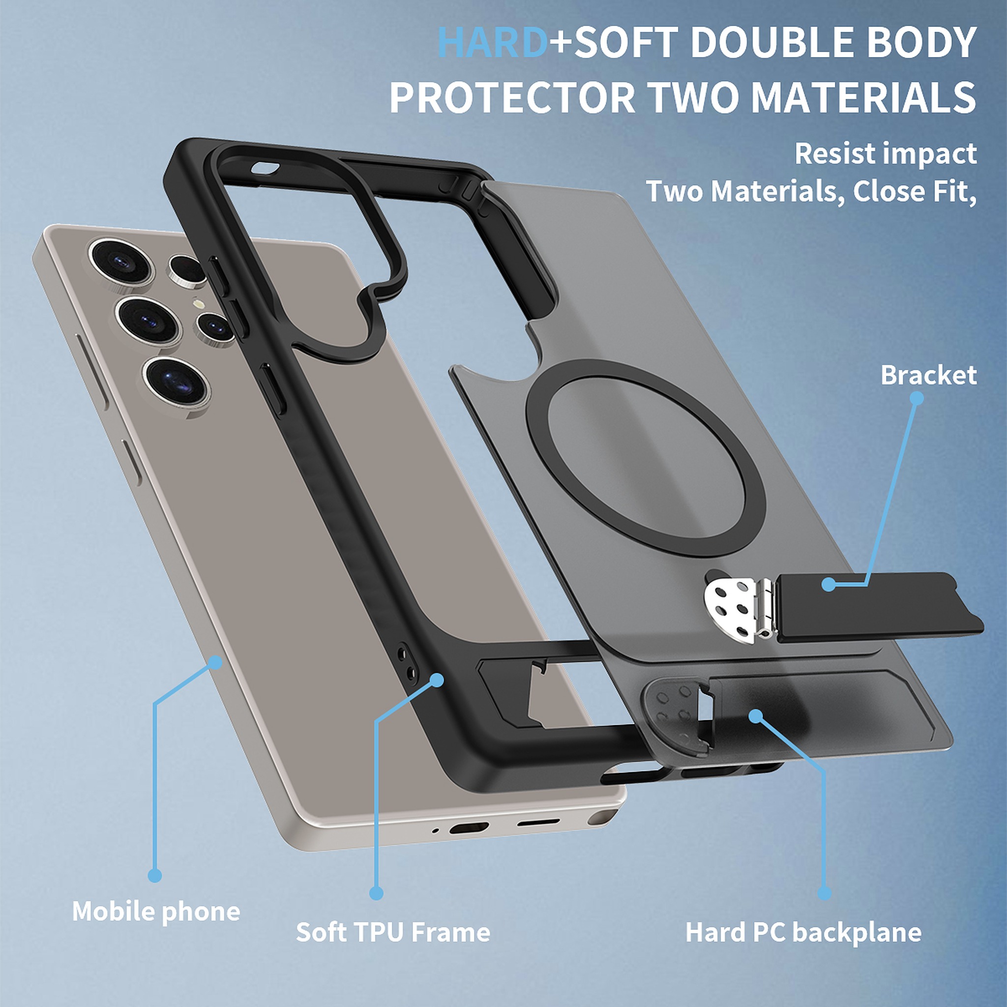 SendaFit Matte 45° Kickstand MagSafe Case for Galaxy S25 Ultra detail 18