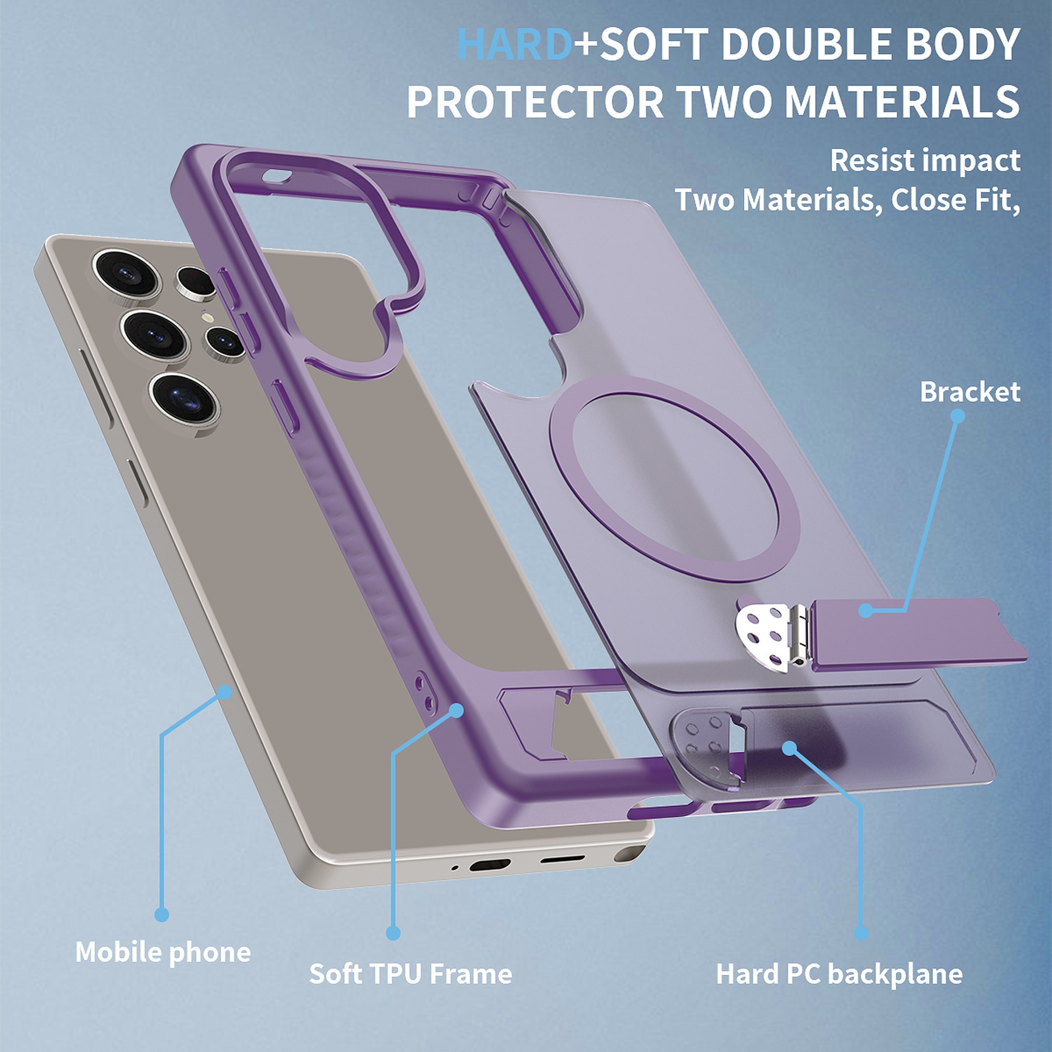 SendaFit Matte 45° Kickstand MagSafe Case for Galaxy S25 Ultra detail 22