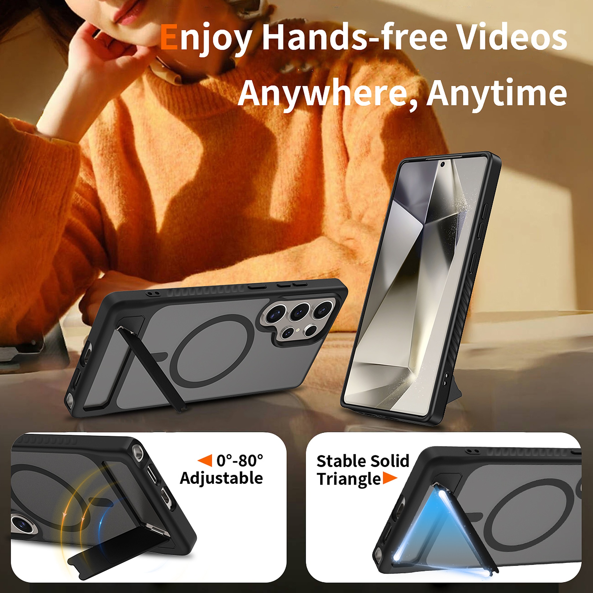 SendaFit Matte 45° Kickstand MagSafe Case for Galaxy S25 Ultra detail 5