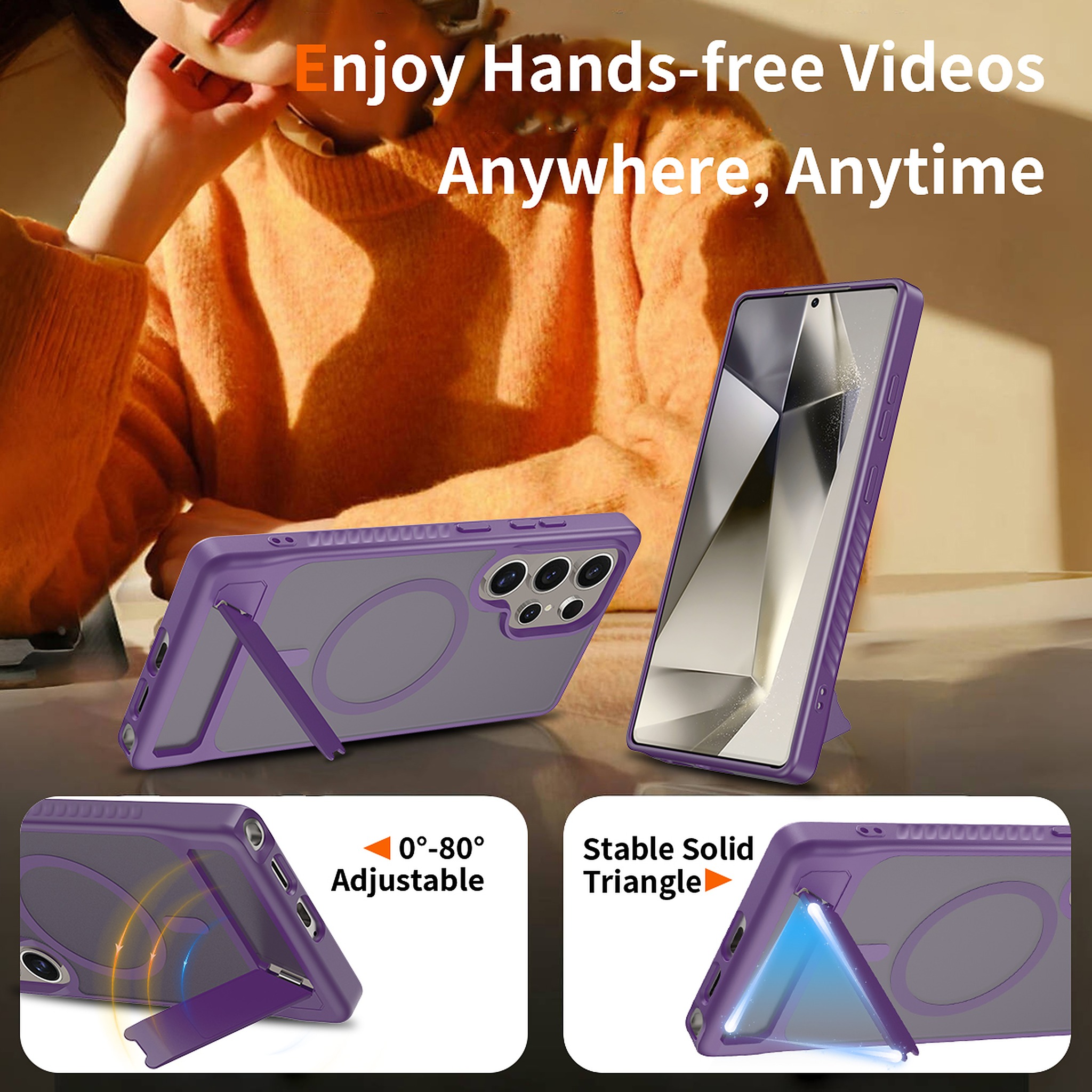 SendaFit Matte 45° Kickstand MagSafe Case for Galaxy S25 Ultra detail 9