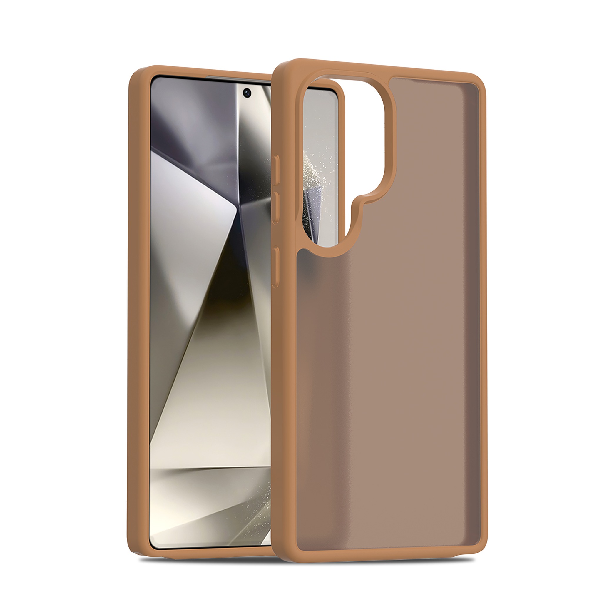 SendaFit Matte Skin-Feel Two-in-One Case for Galaxy S25 Ultra - Coffee Brown