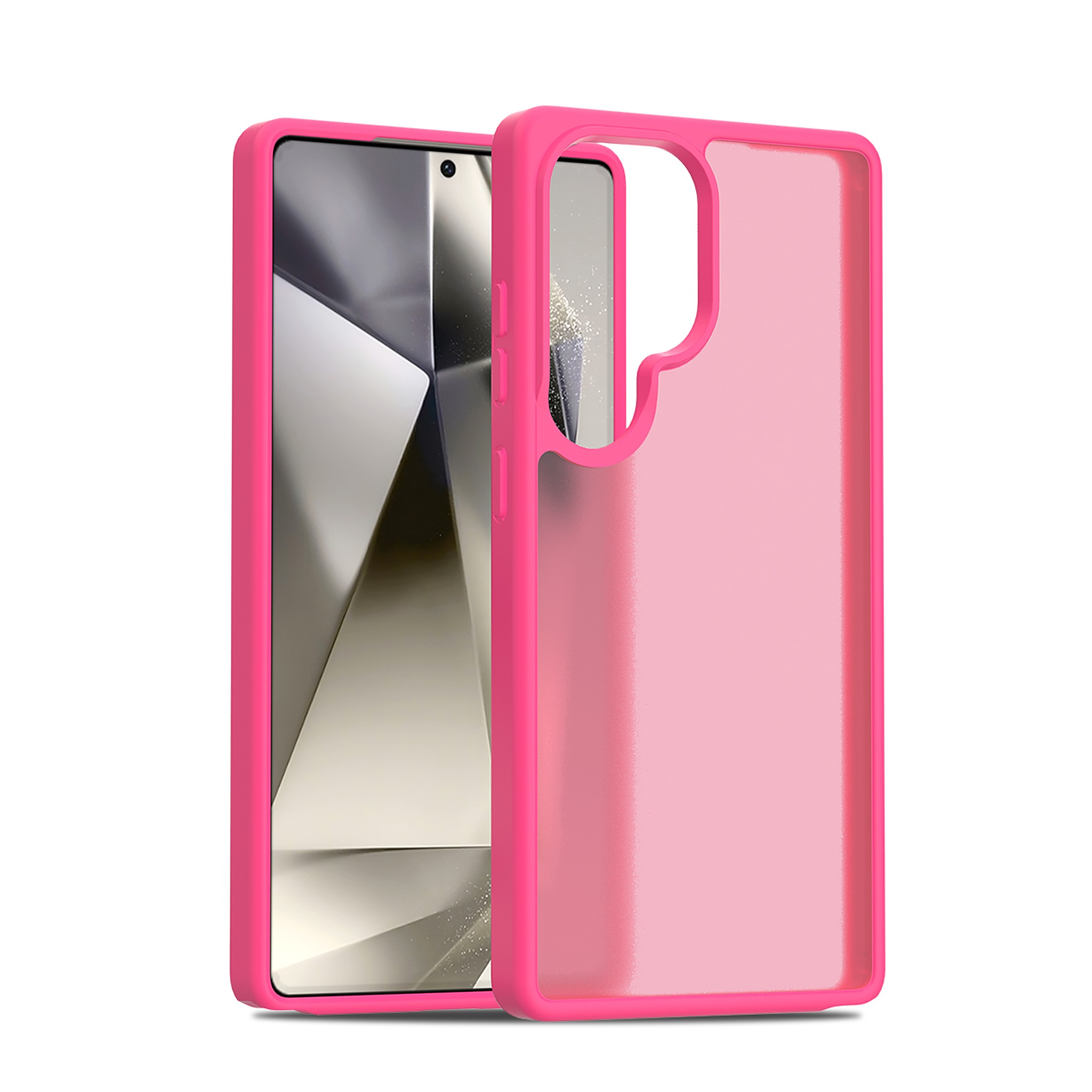SendaFit Matte Skin-Feel Two-in-One Case for Galaxy S25 Ultra - Rose Red