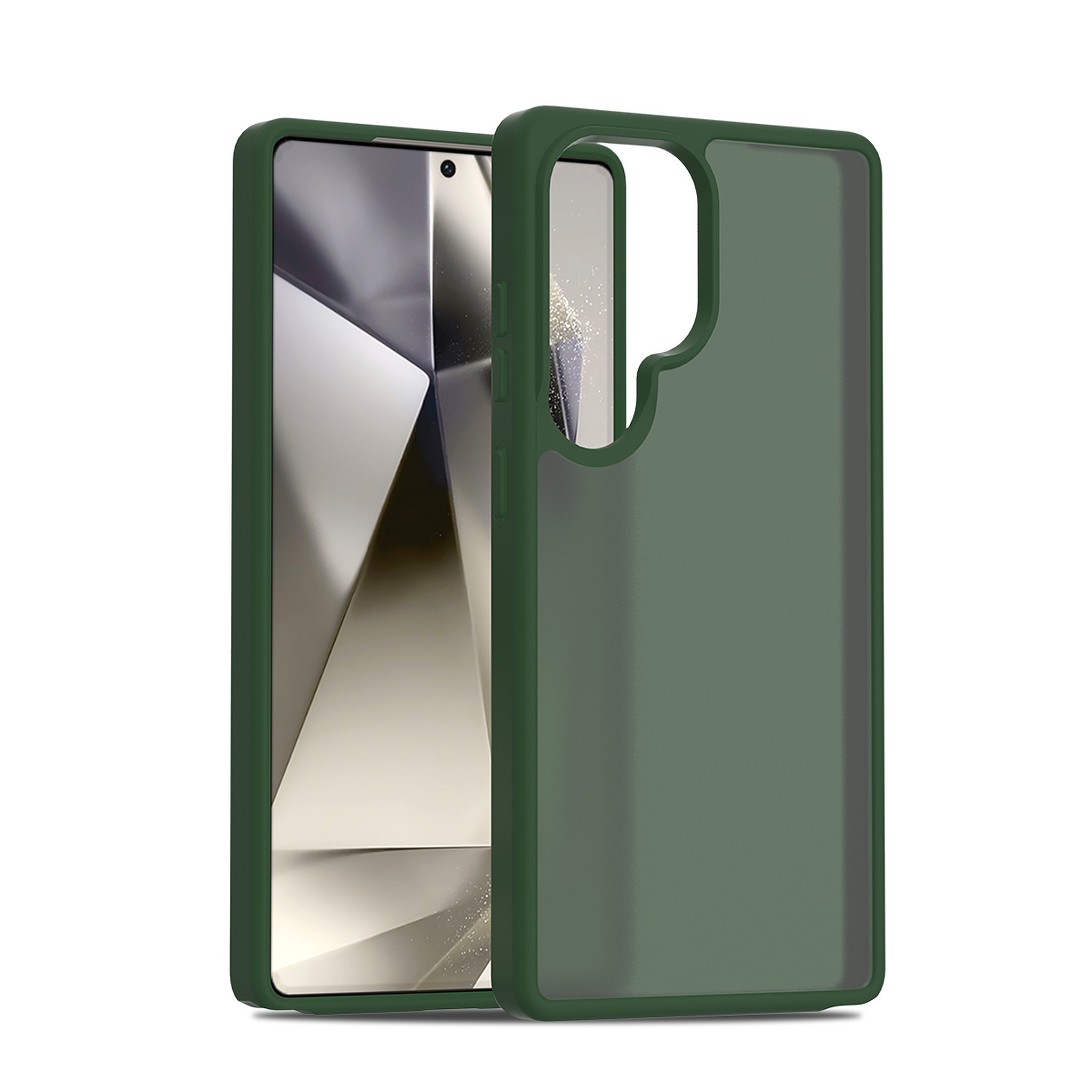 SendaFit Matte Skin-Feel Two-in-One Case for Galaxy S25 Ultra - Dark Green