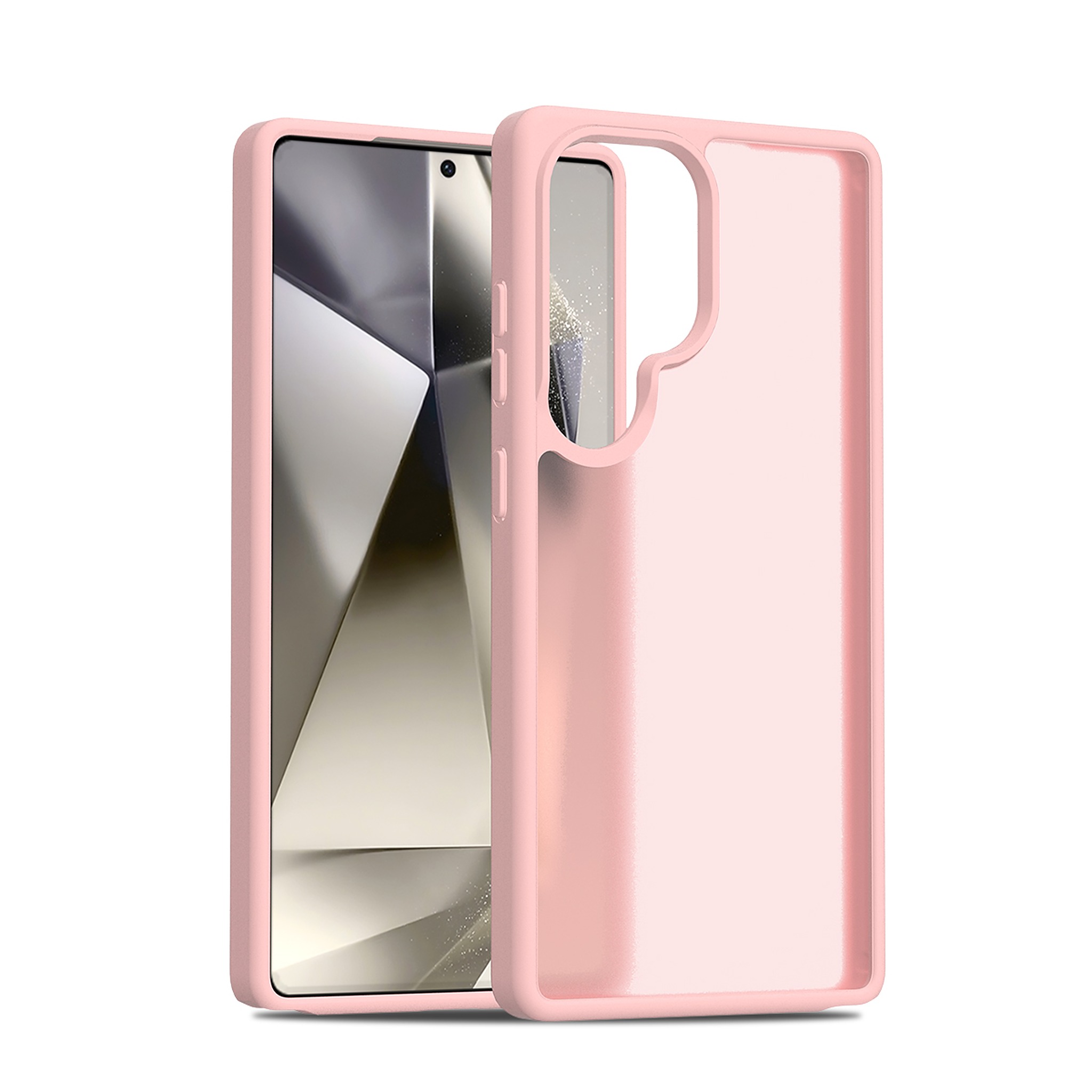 SendaFit Matte Skin-Feel Two-in-One Case for Galaxy S25 Ultra - Light Pink
