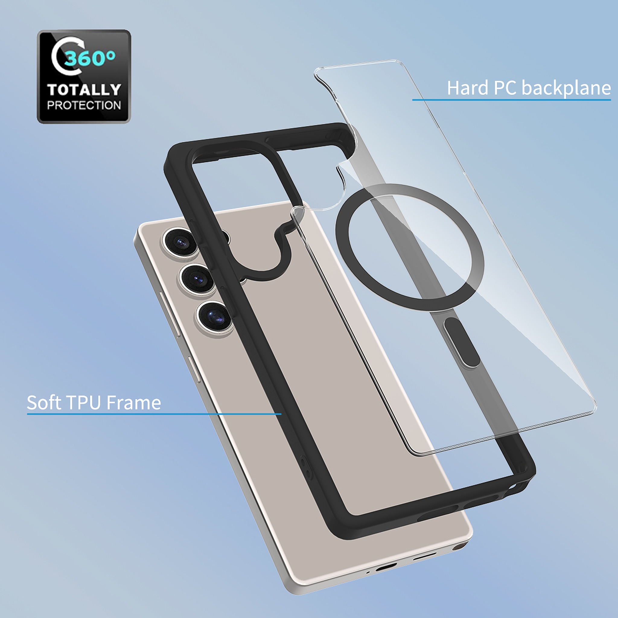 SendaFit Clear Two-in-One MagSafe Case for Galaxy S25 Ultra detail 3